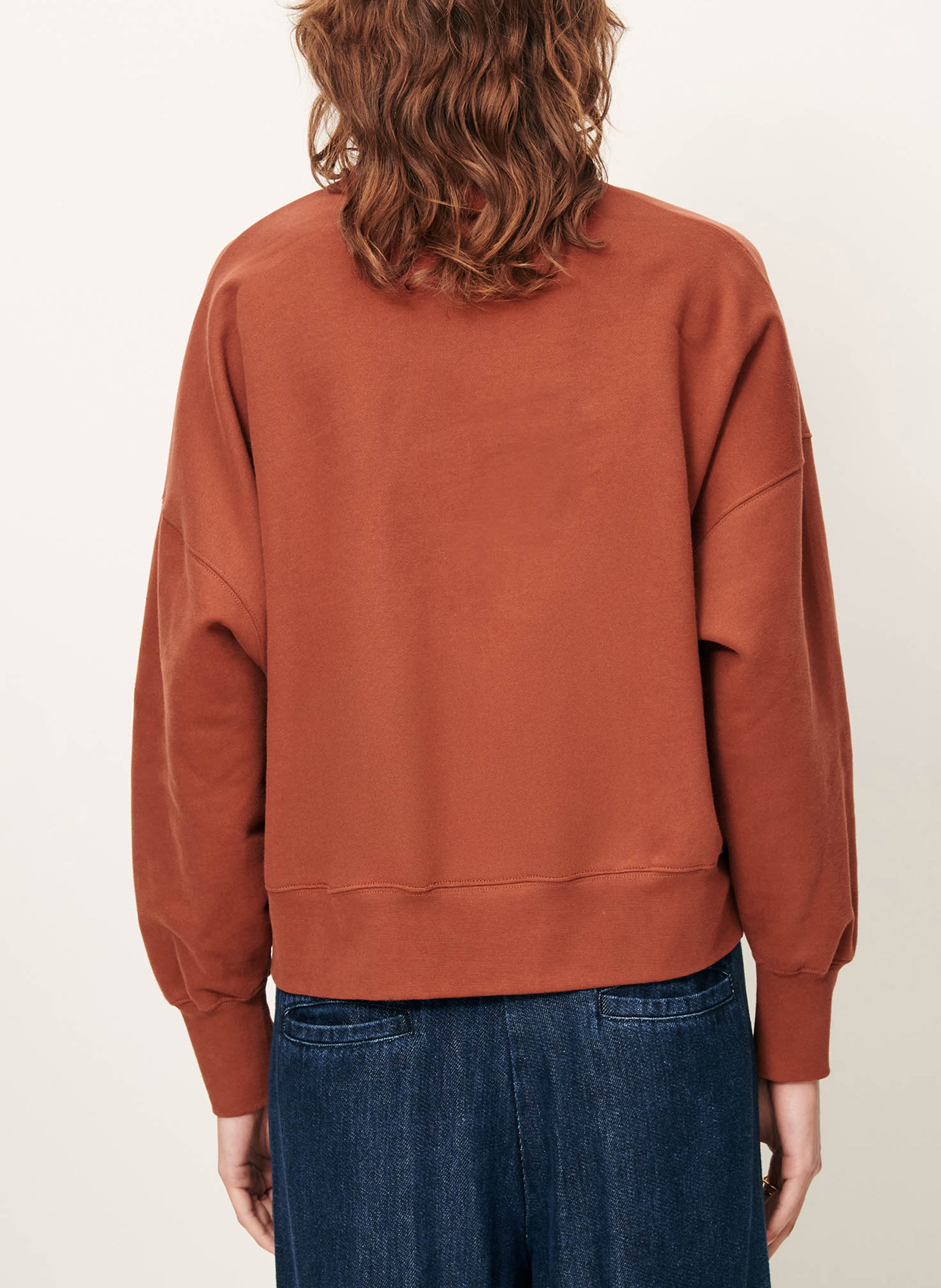 Sweat court oversize en coton  SESSUN Marron