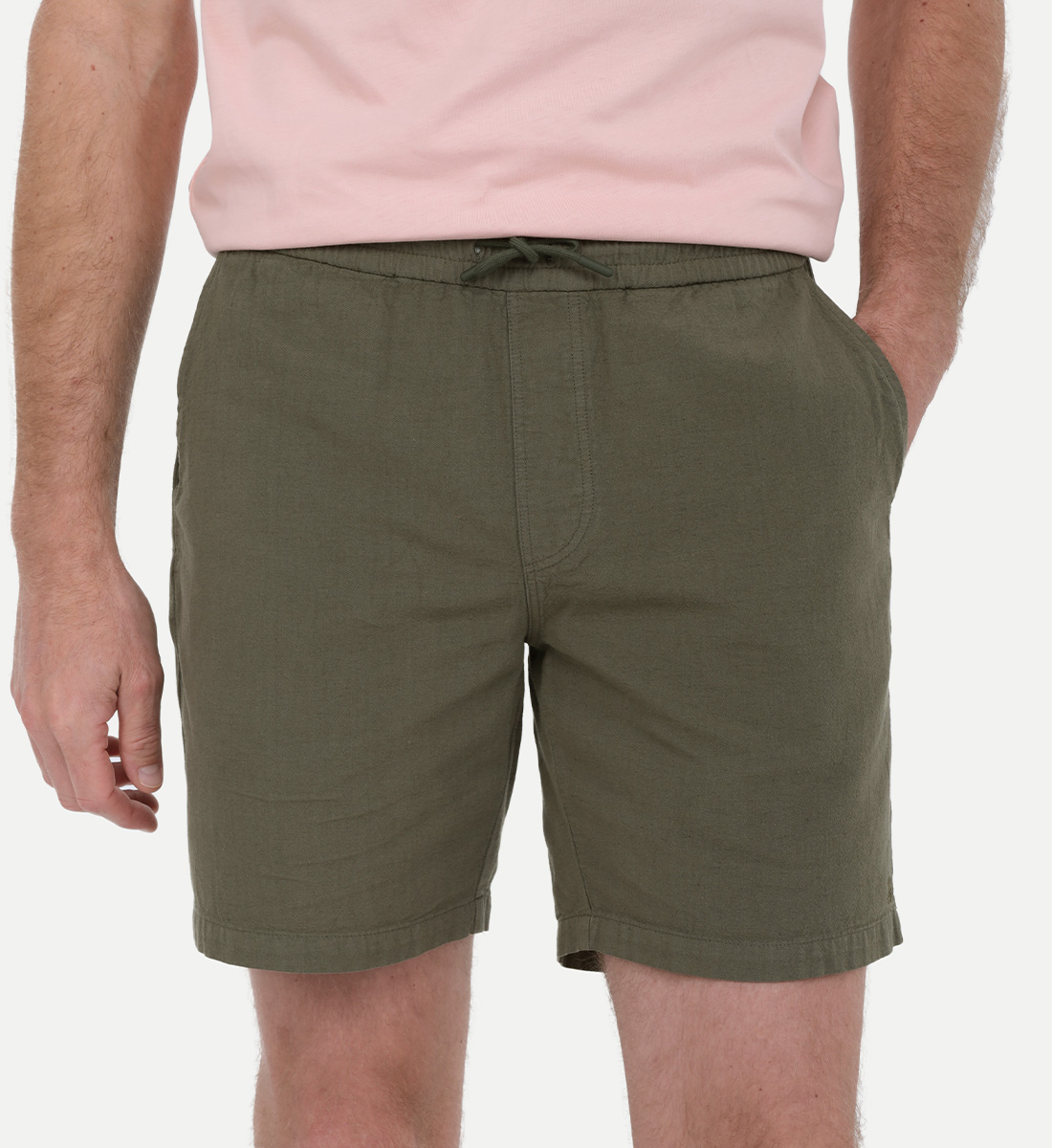 Short in cotton and linen GILI'S Khaki