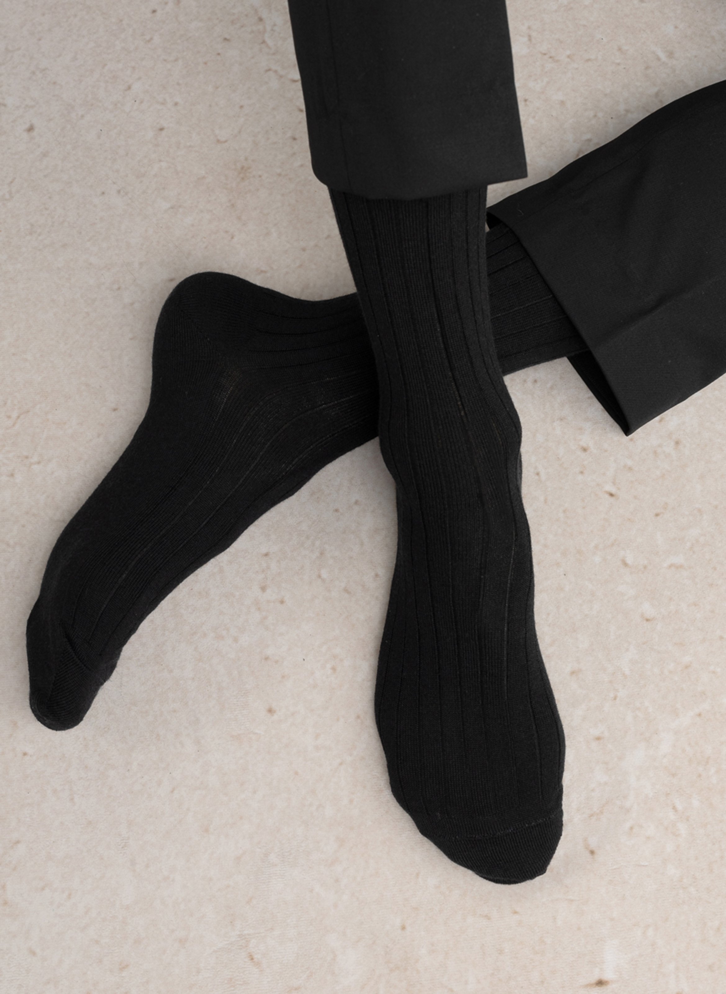 Cotton socks with logo BLEUFORET Black