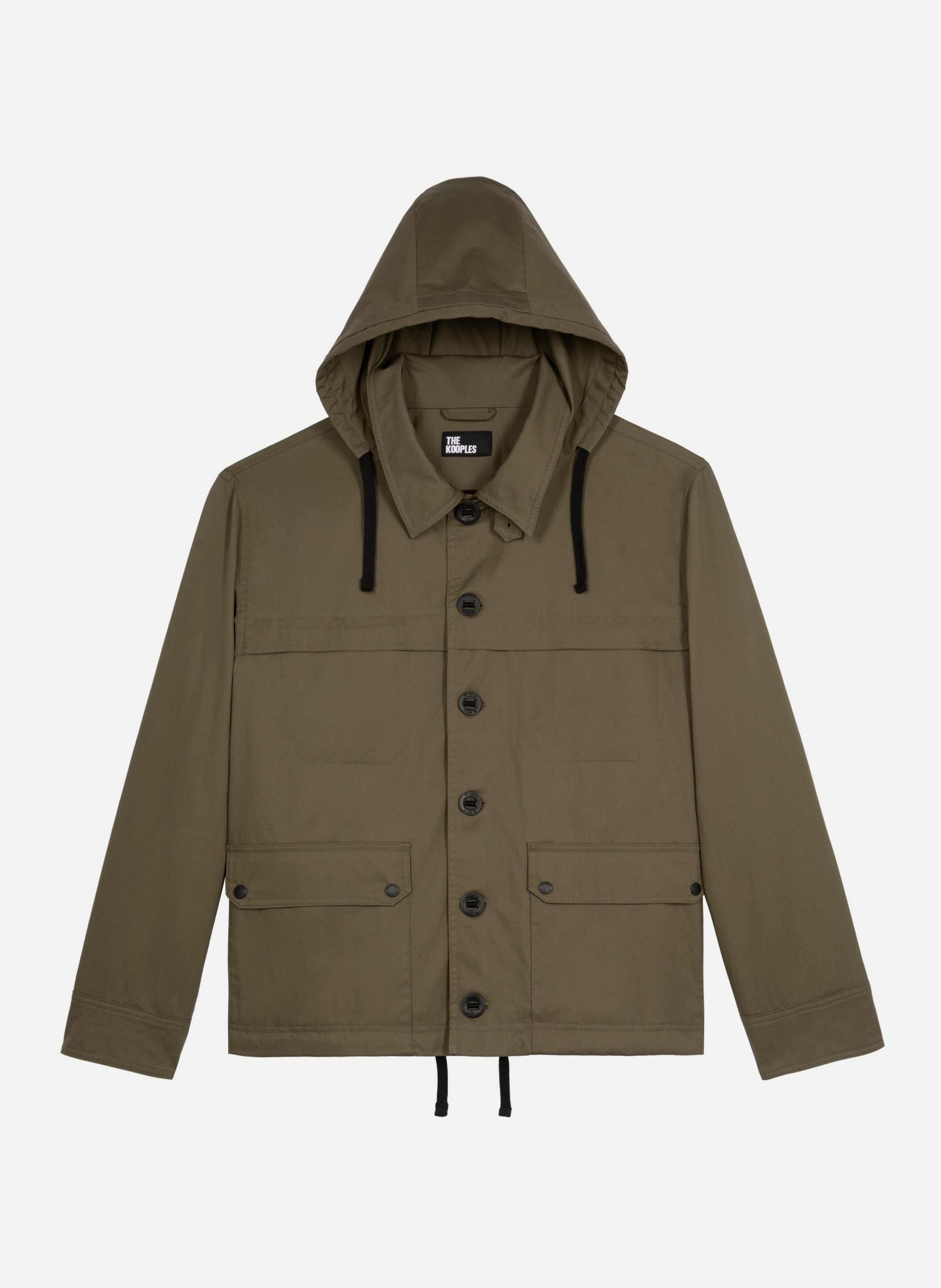 Cropped hooded parka THE KOOPLES Green