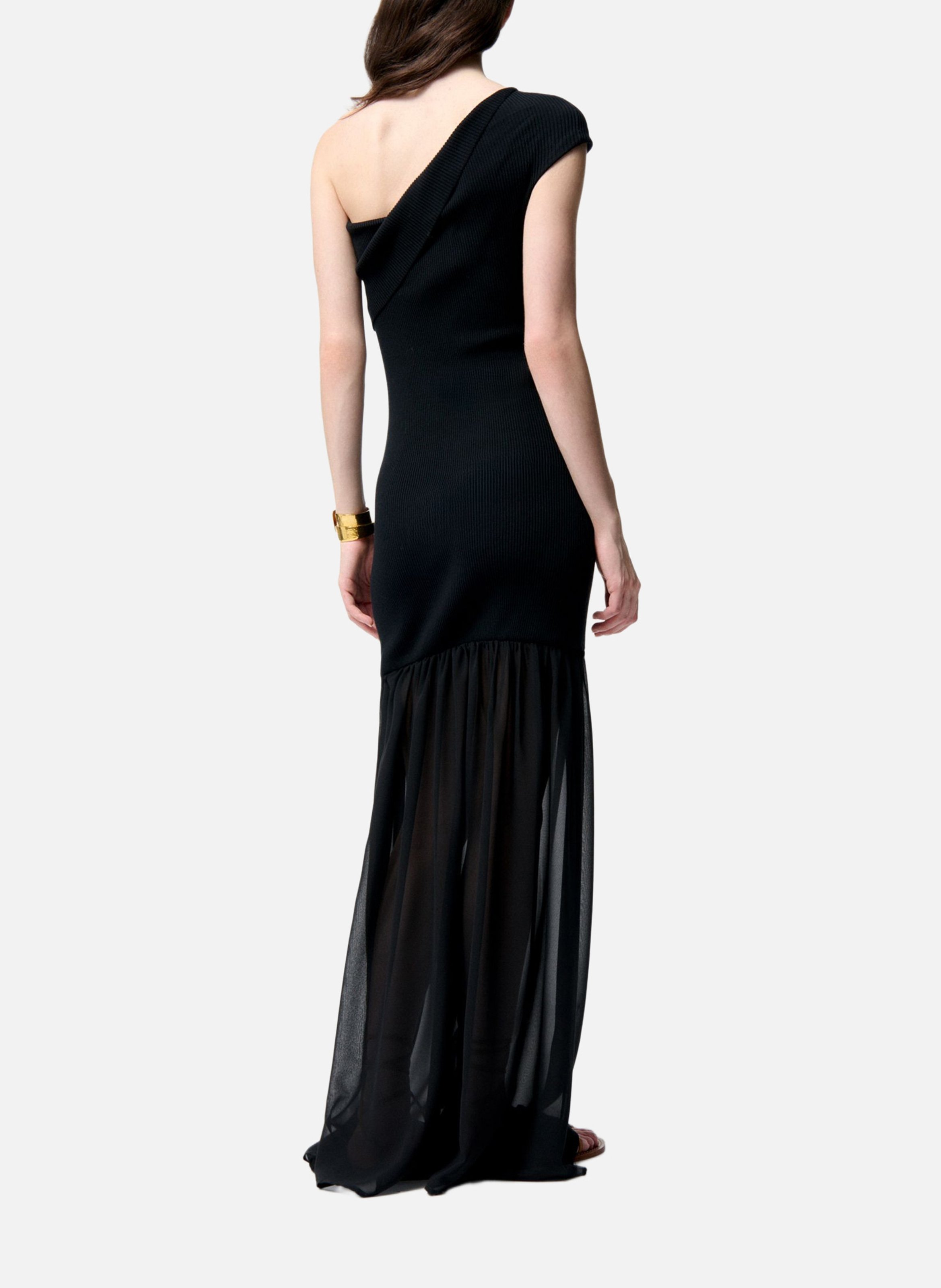Robe longue asymétrique Noir
