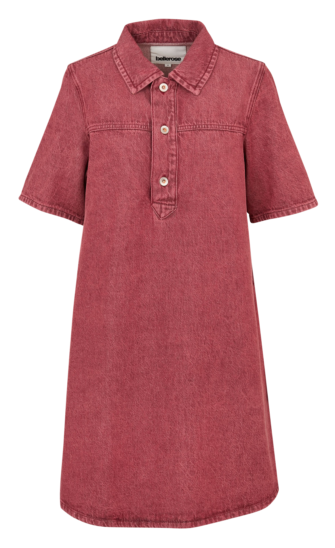 Short cotton dress with classic collar BELLEROSE Red
