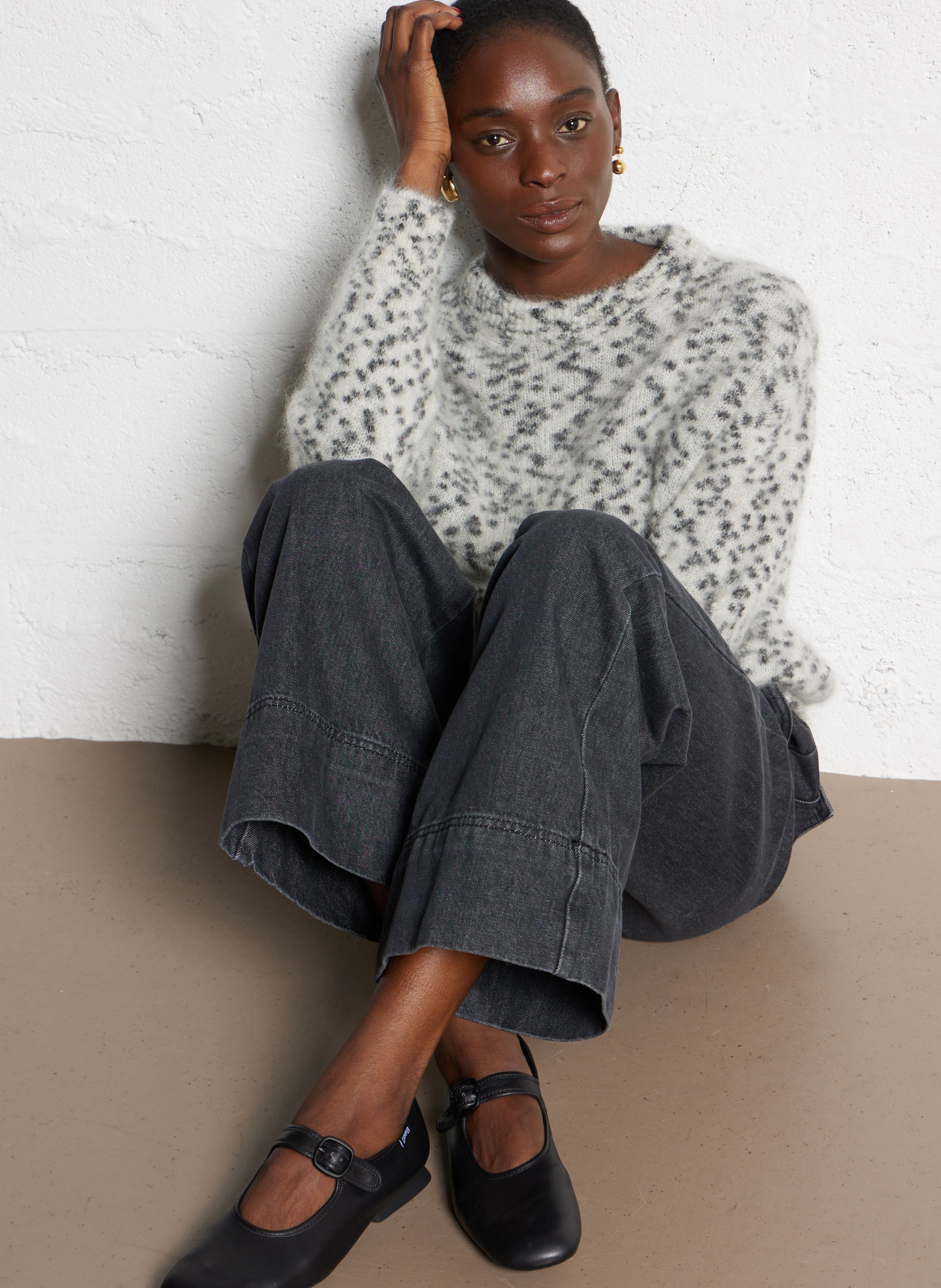 Ballerines en cuir CAMPER Noir