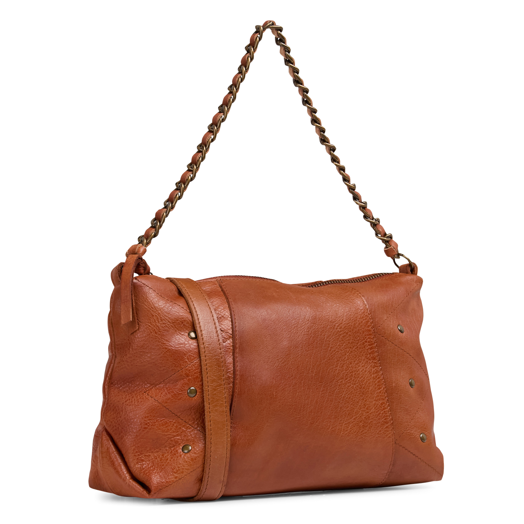 Schoudertas in effen korrelleer PIECES Bruin