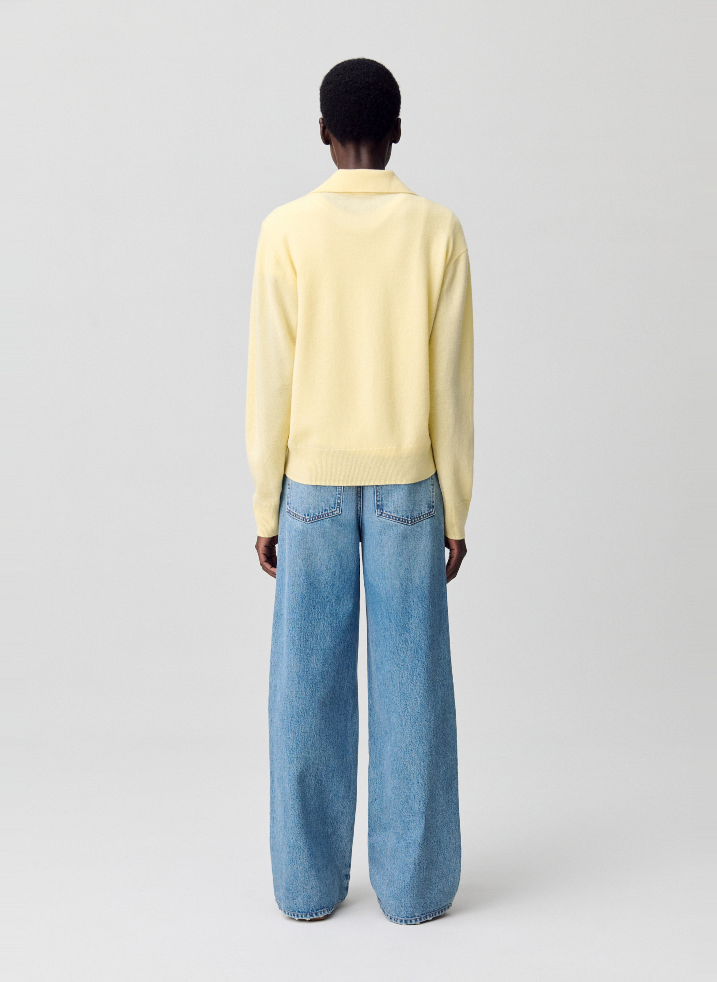 Straight wool blend polo CLAUDIE PIERLOT Yellow