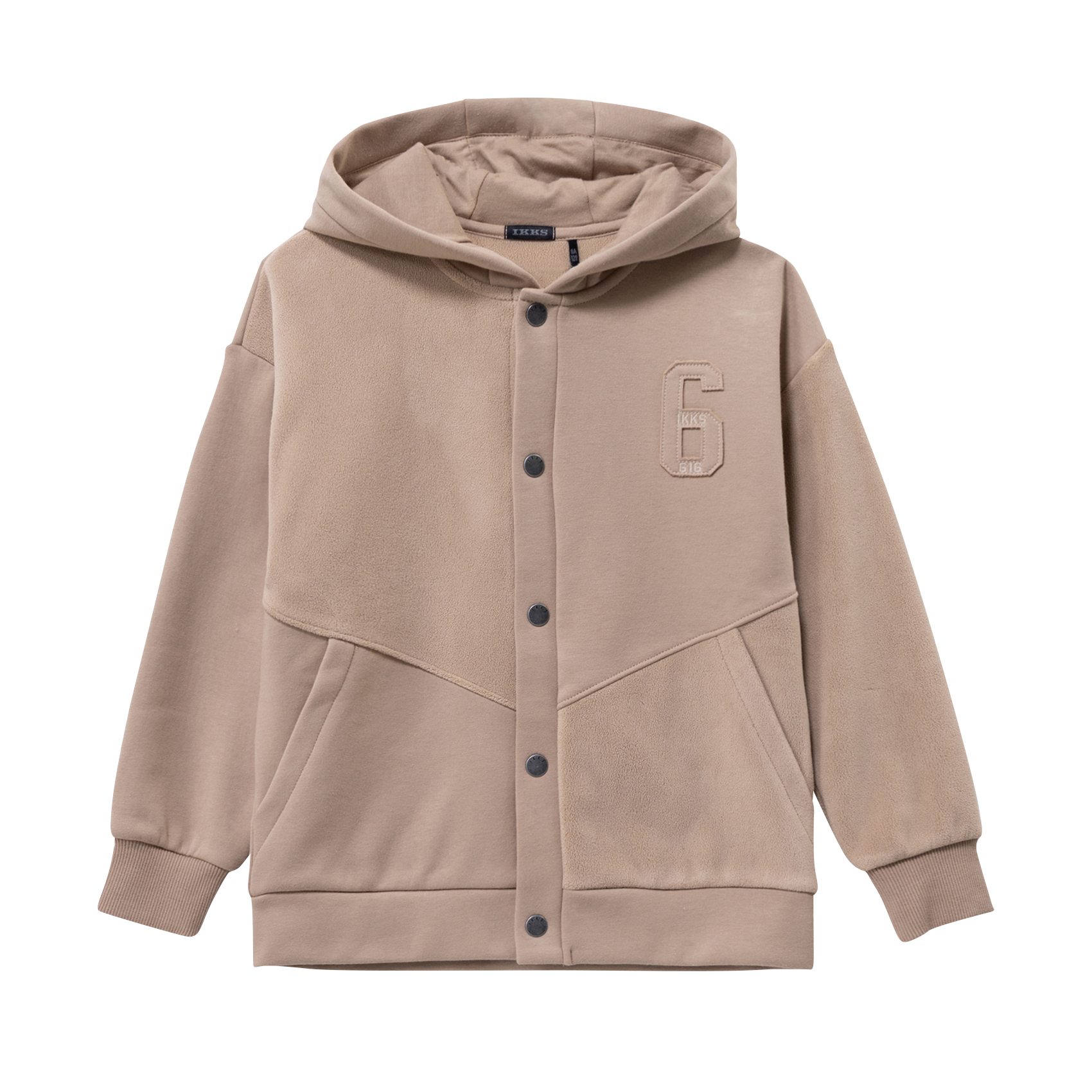 Straight hooded jacket in blended cotton IKKS JUNIOR Beige