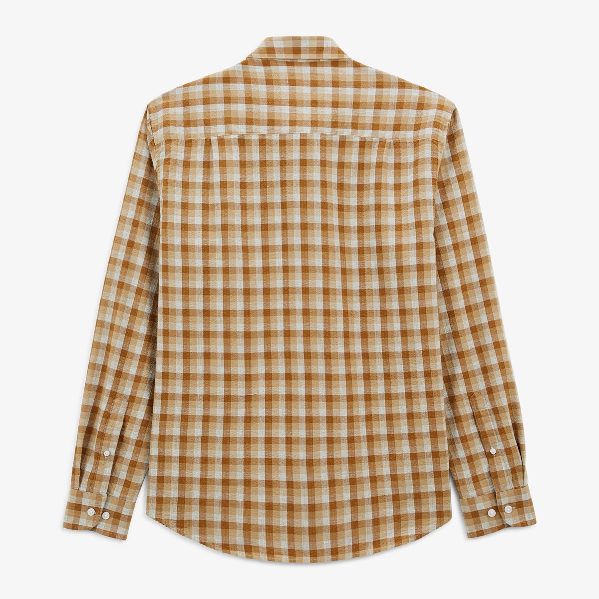 Checked long-sleeved shirt Beige