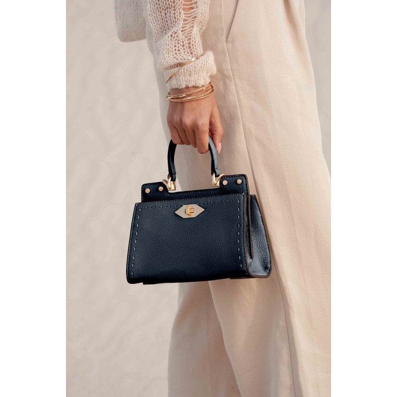 Handbag - cowhide leather POURCHET Blue