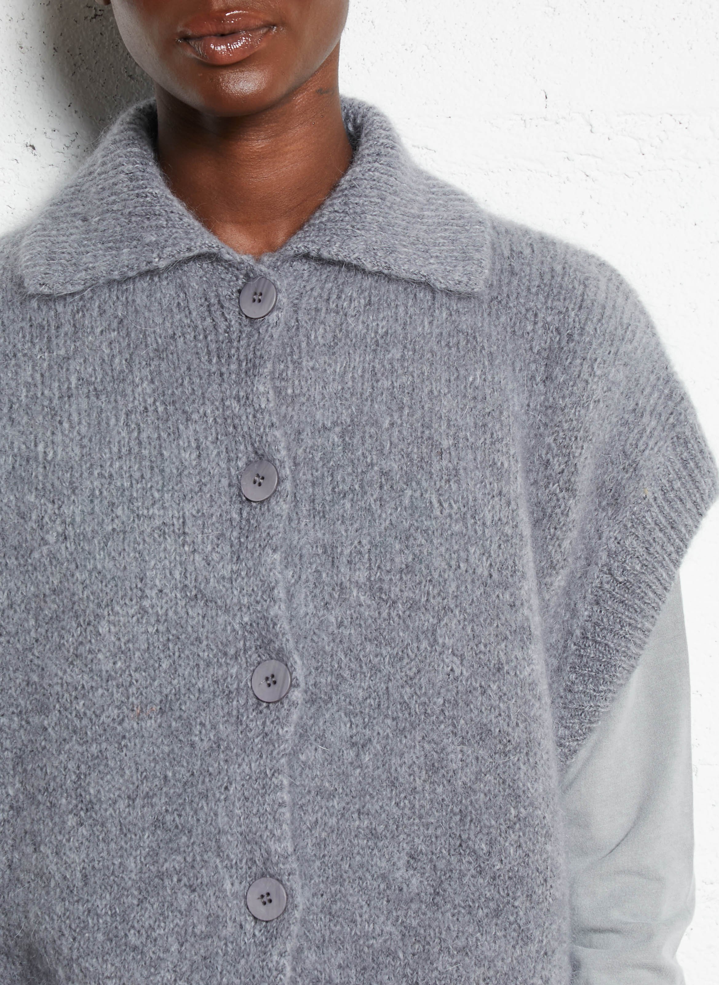 Gilet col classique ample PLEASE Gris