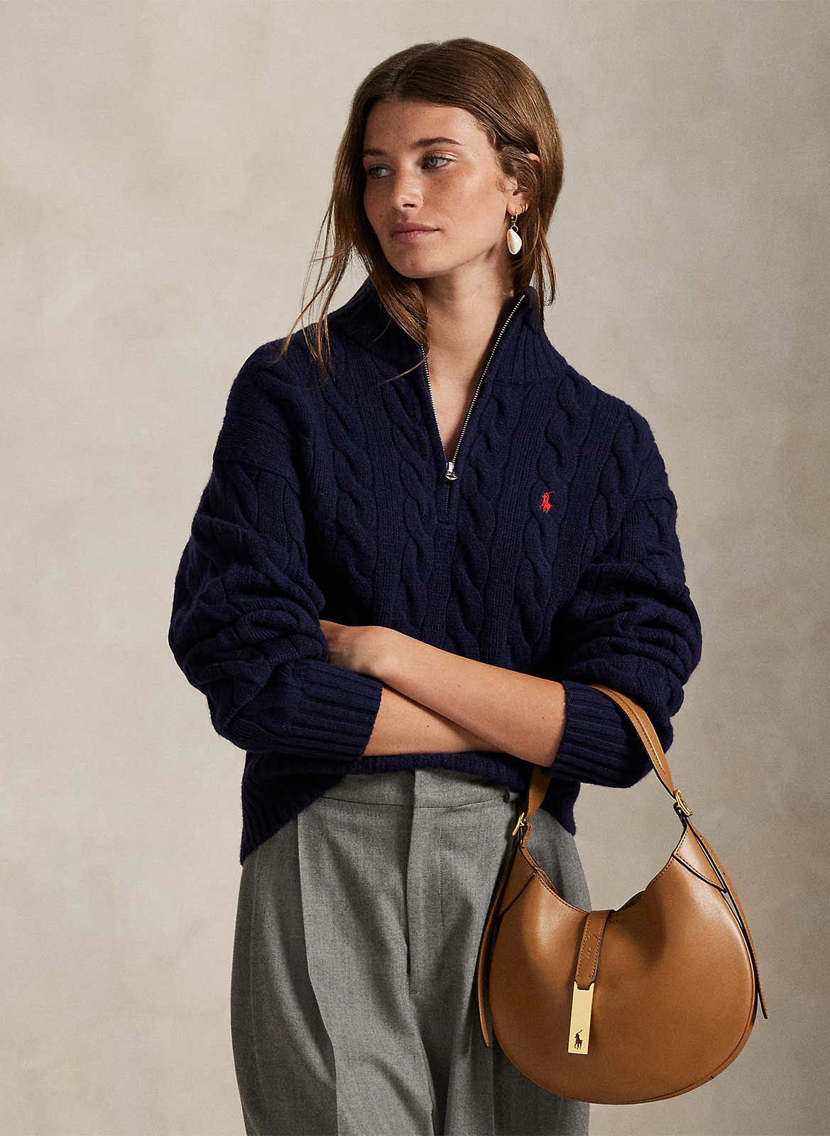 Pull col montant en laine et en cachemire POLO RALPH LAUREN