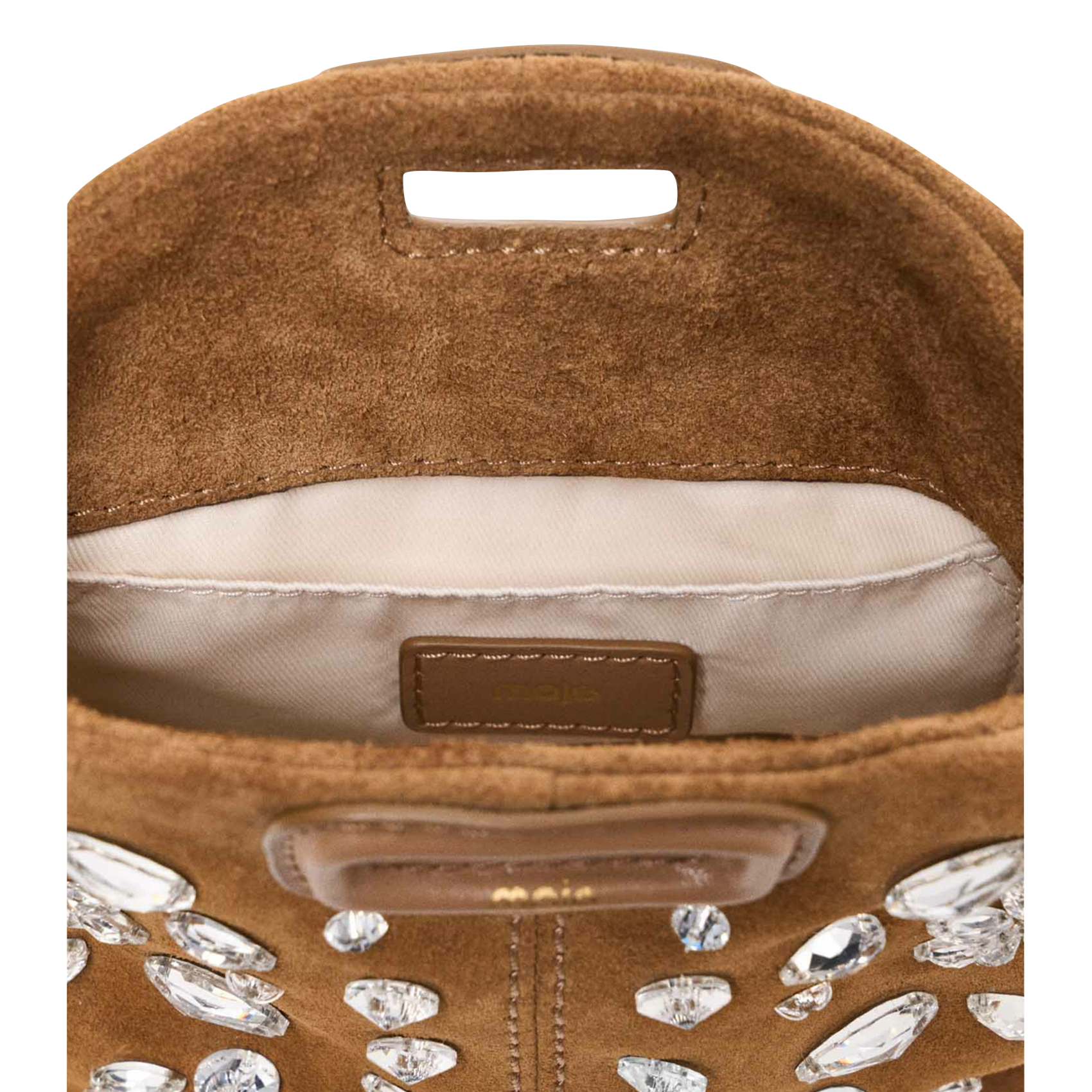 Sac bandoulière en cuir MAJE Marron