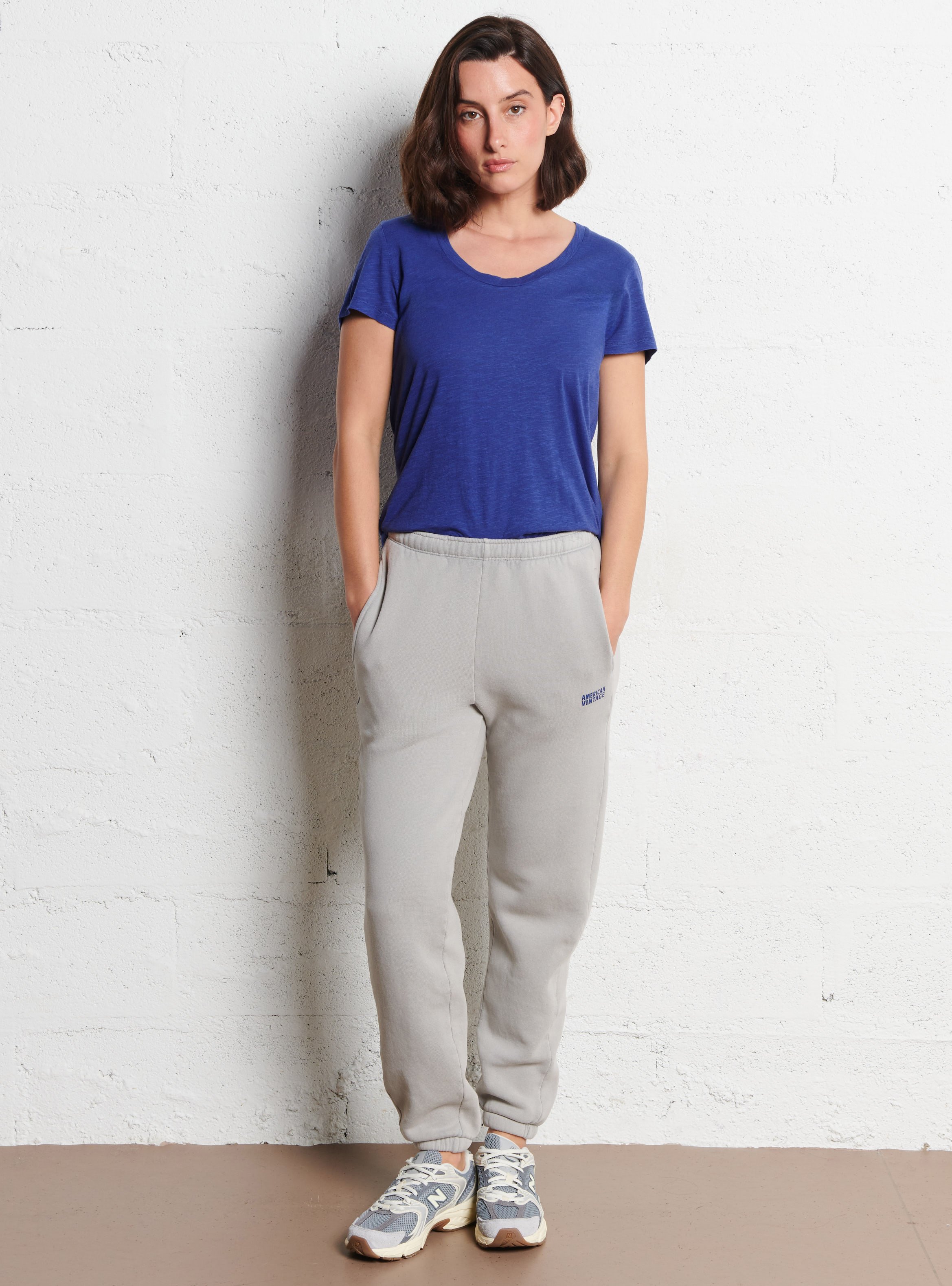 Basic cotton-mix T-shirt AMERICAN VINTAGE Blue