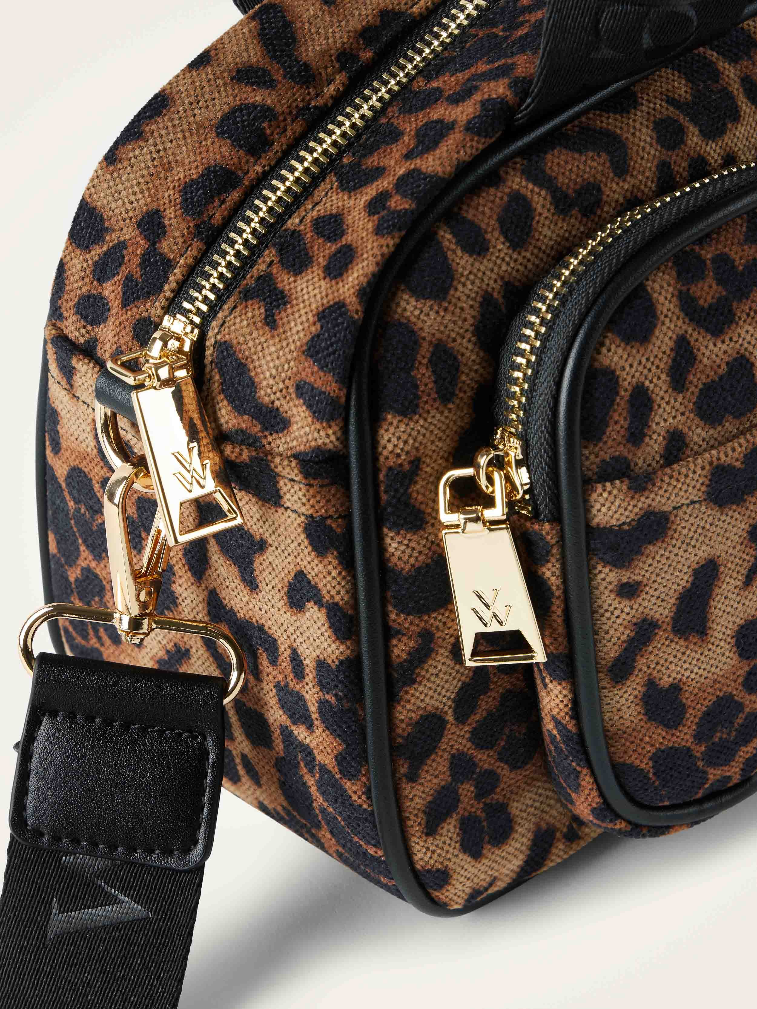 Mini leopard tweed bowling bag VANESSA WU Brown