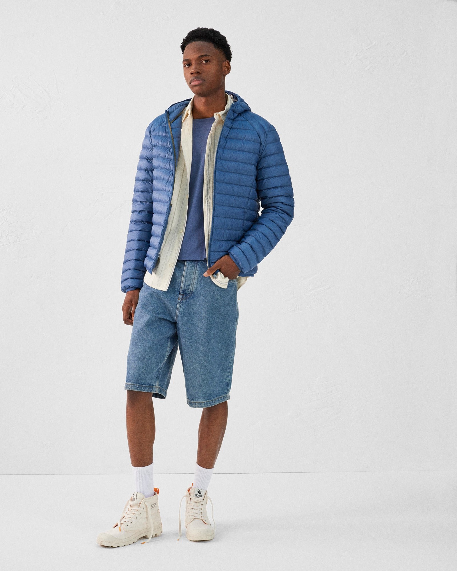 Lightweight hooded puffer jacket nico JOTT Blue
