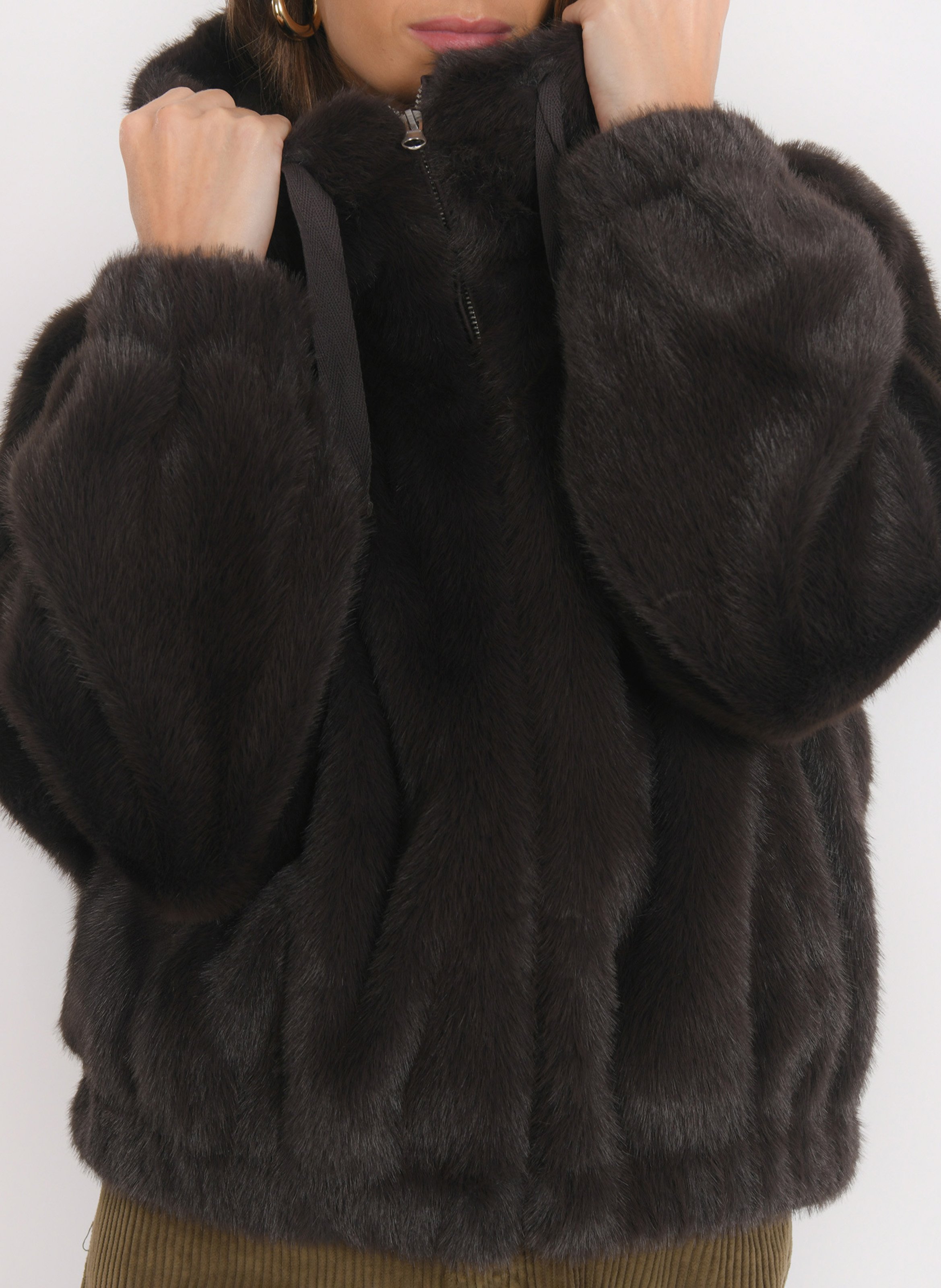 Manteau en fourrure synthétique KOOKAI Marron