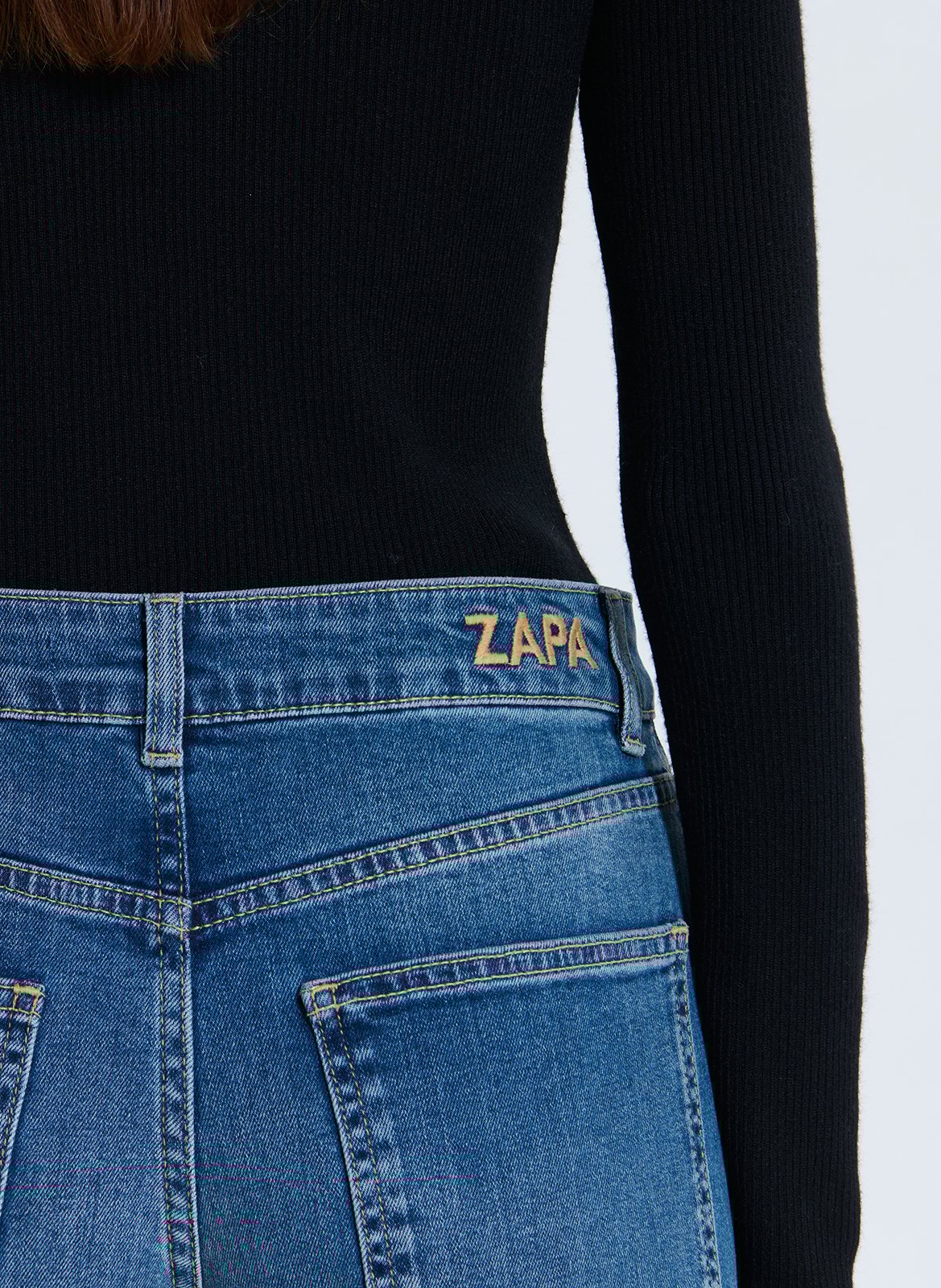 Jean droit en cootn mélangé ZAPA Bleu