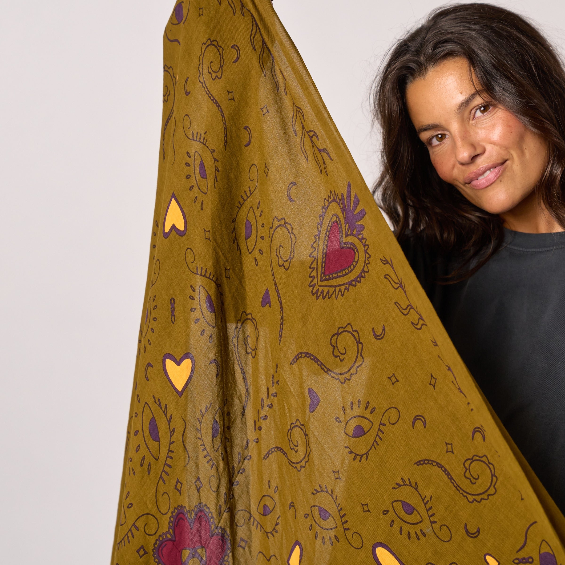 Organic cotton scarf Lise BILLYBELT Khaki