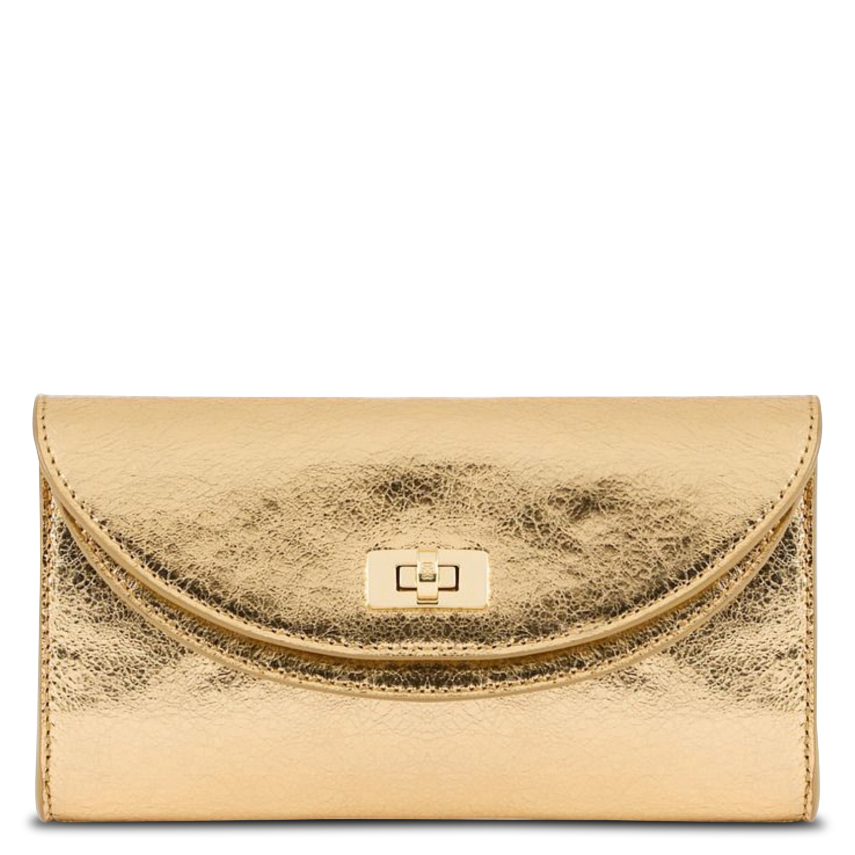 Sac bandoulière en cuir brillant SANDRO Doré