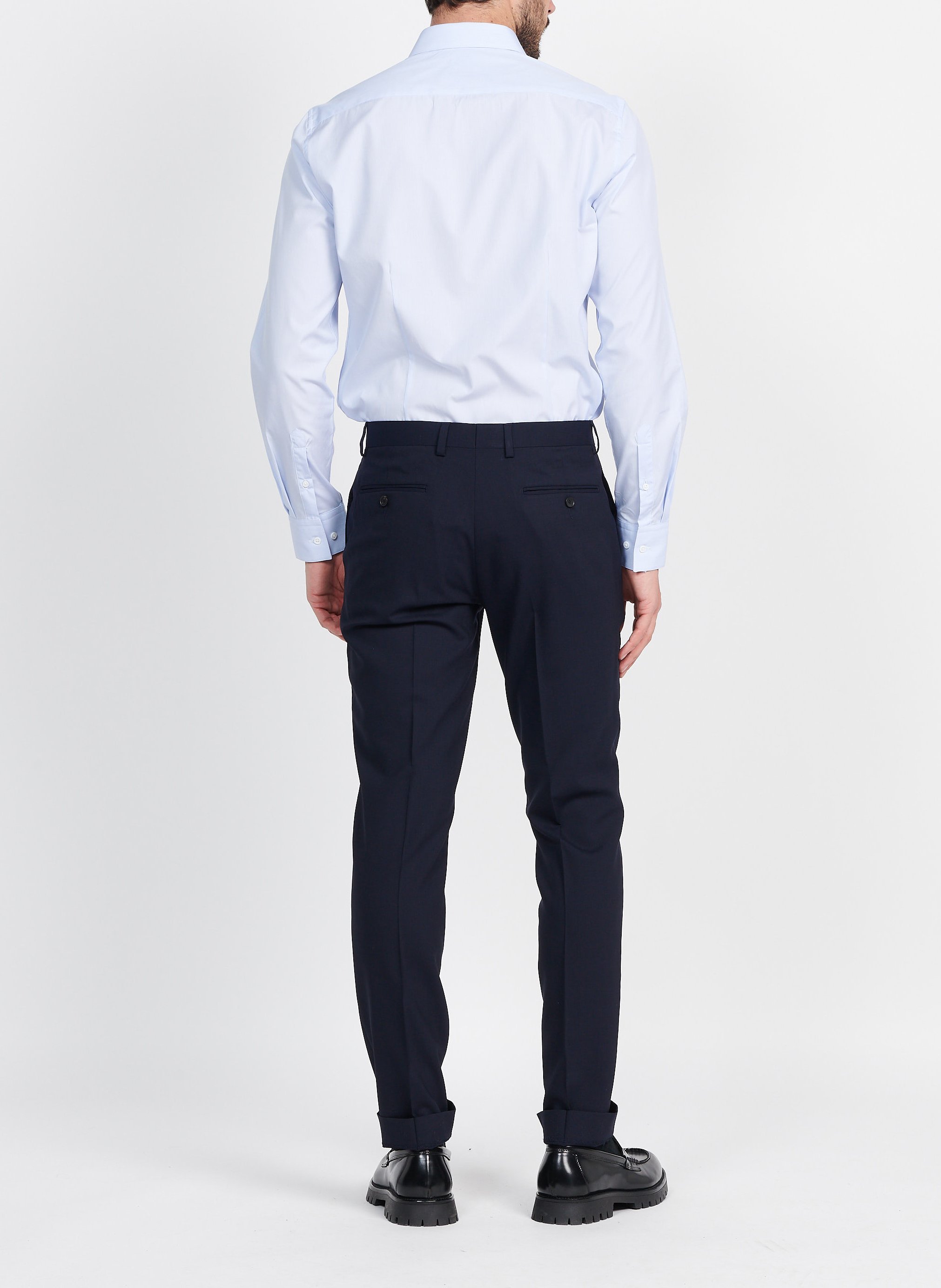Slim-fit striped cotton shirt with classic collar ATELIER PRIVE Blue