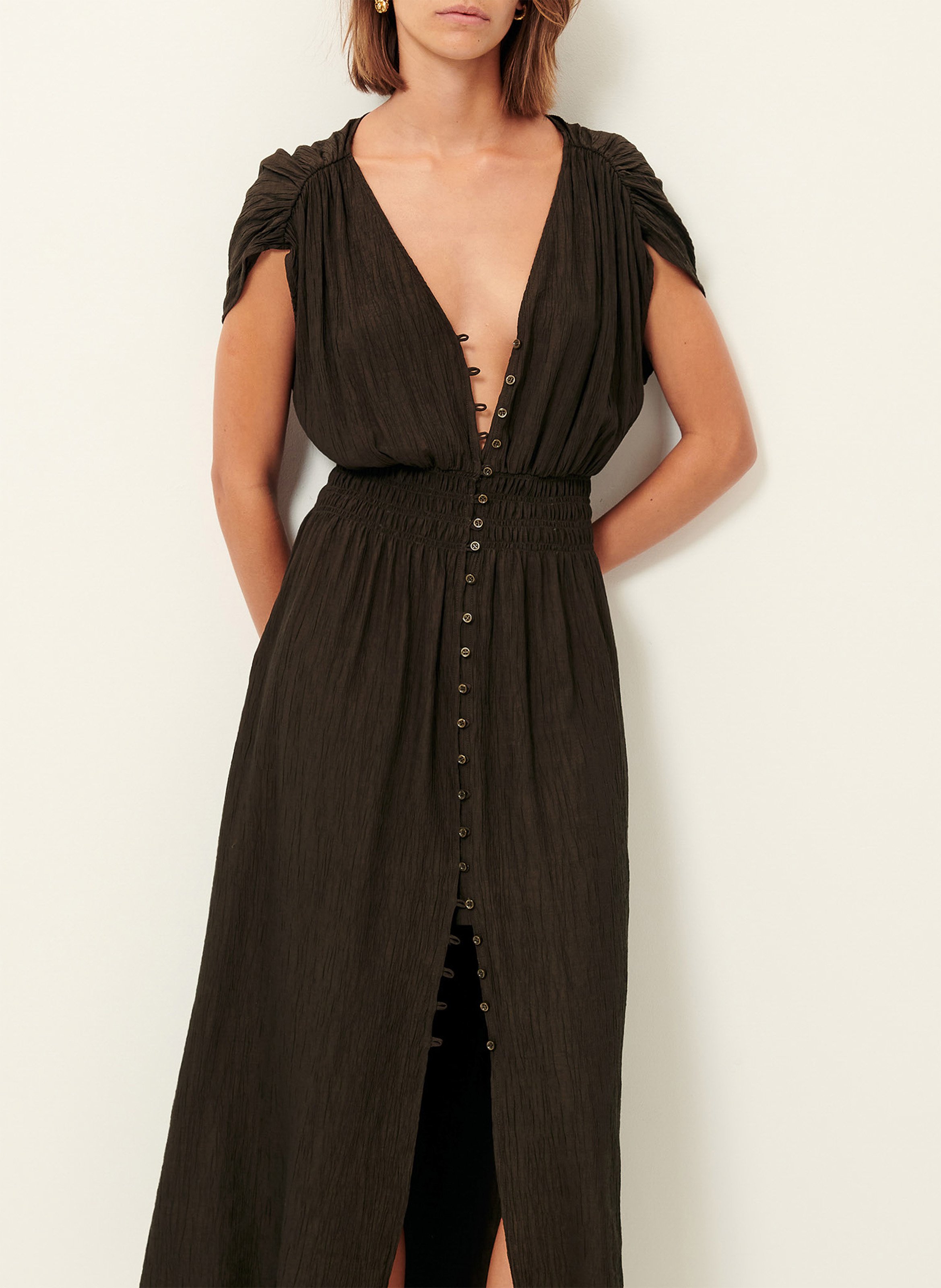 Rechte overhemdjurk SESSUN Bruin