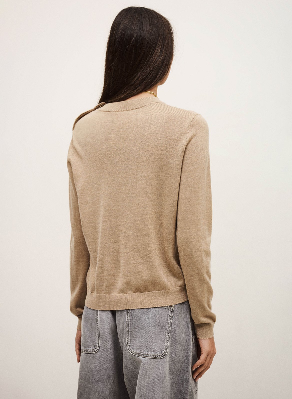 Straight round-neck wool sweater BA&SH Beige