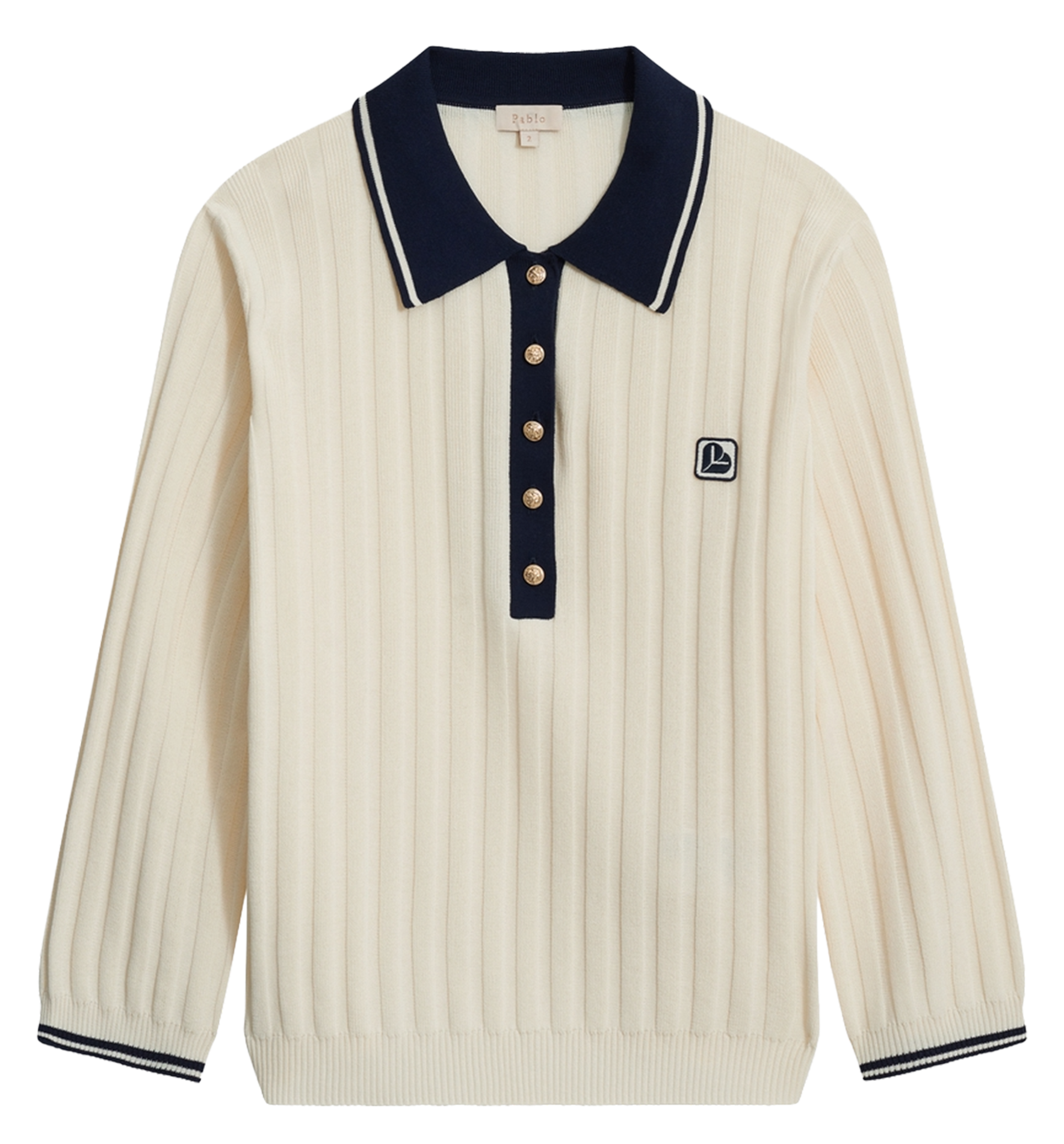 Straight cotton-blend polo shirt PABLO Beige