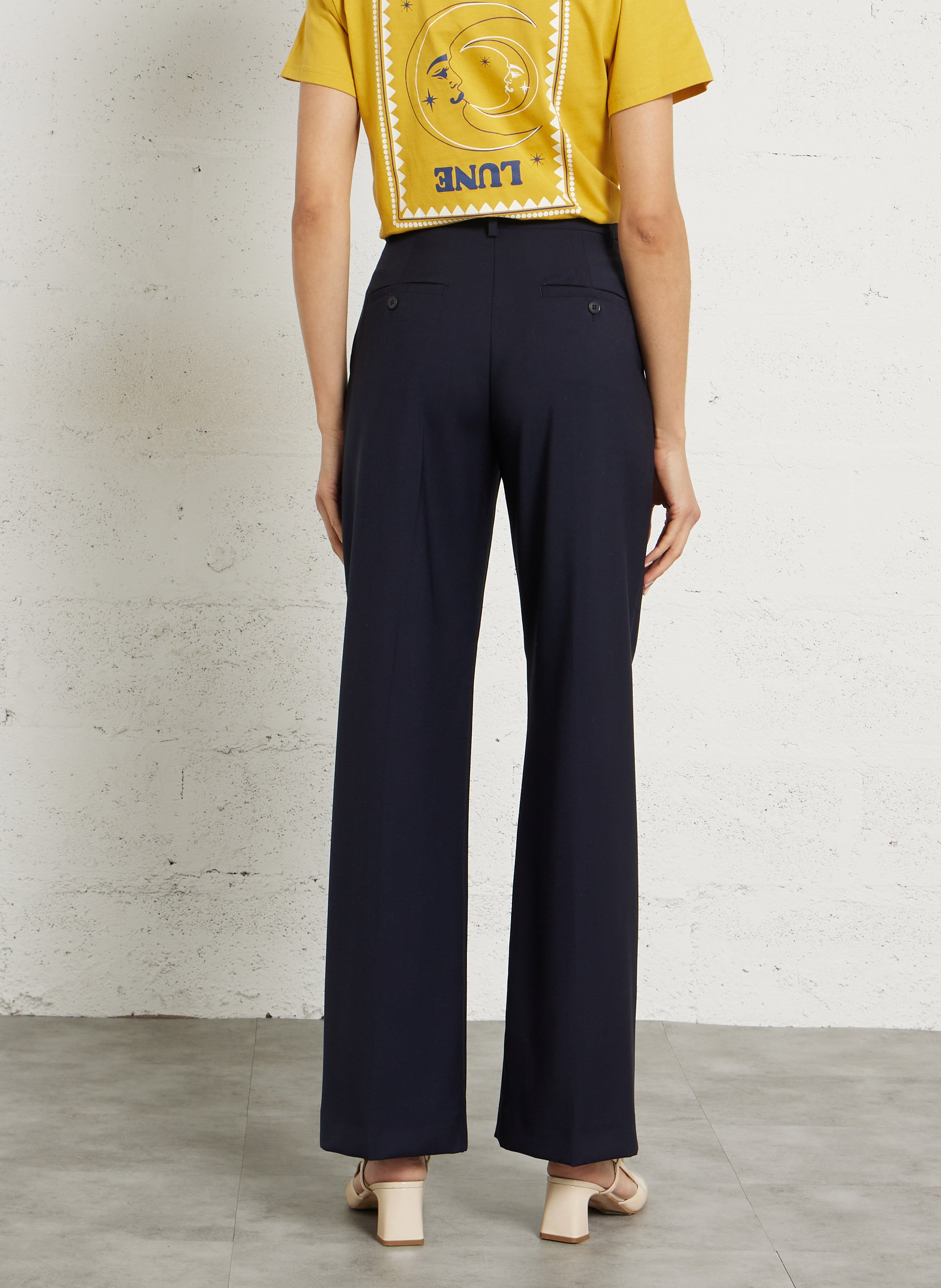 Wide woollen trousers MAX MARA WEEK END Blue