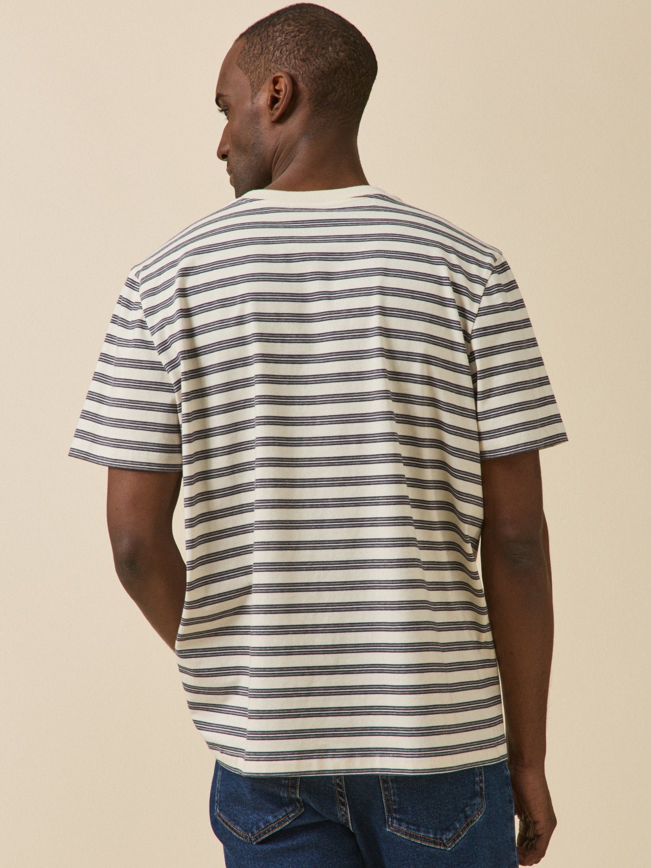 Striped organic cotton t-shirt CYRILLUS Blue