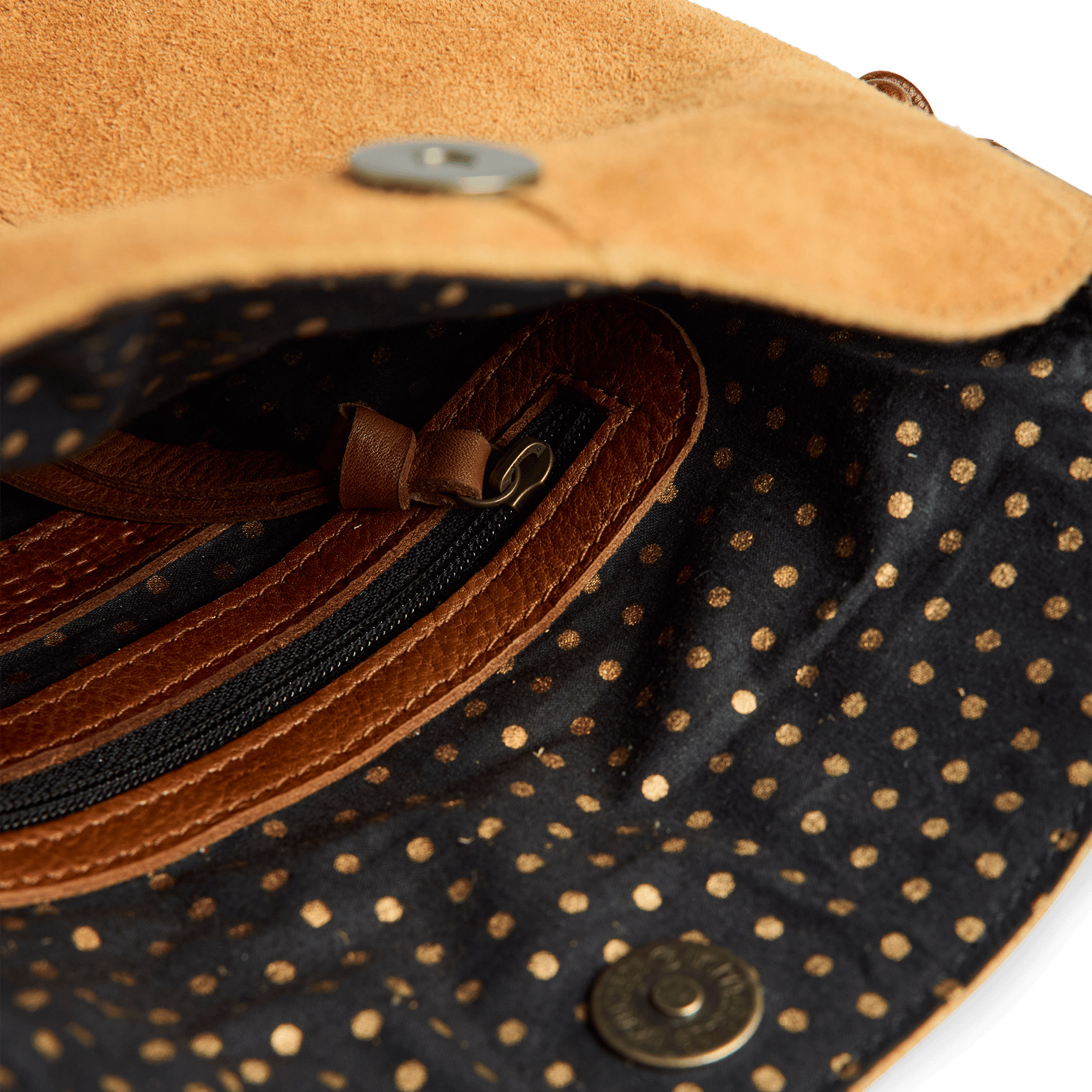 Leren schoudertas PIECES Bruin