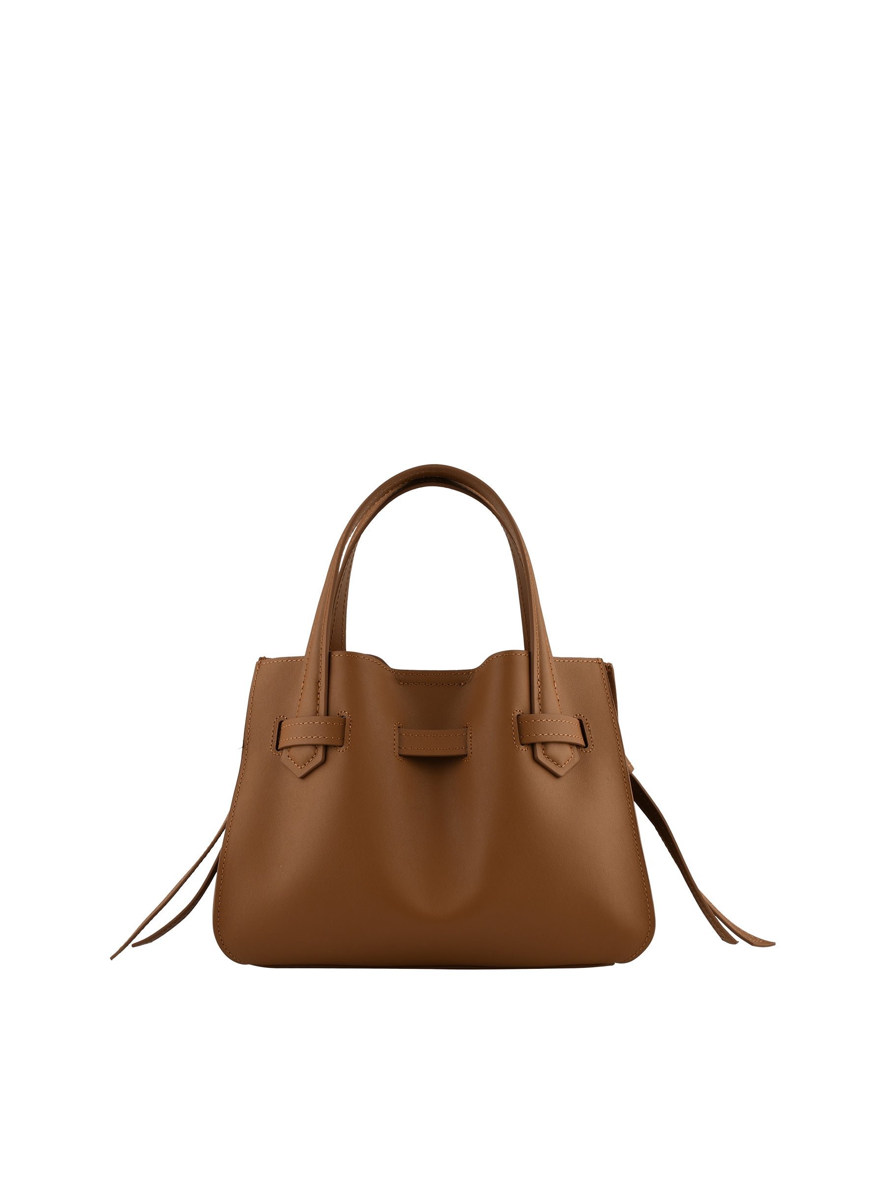 Suede and leather handbag Brown