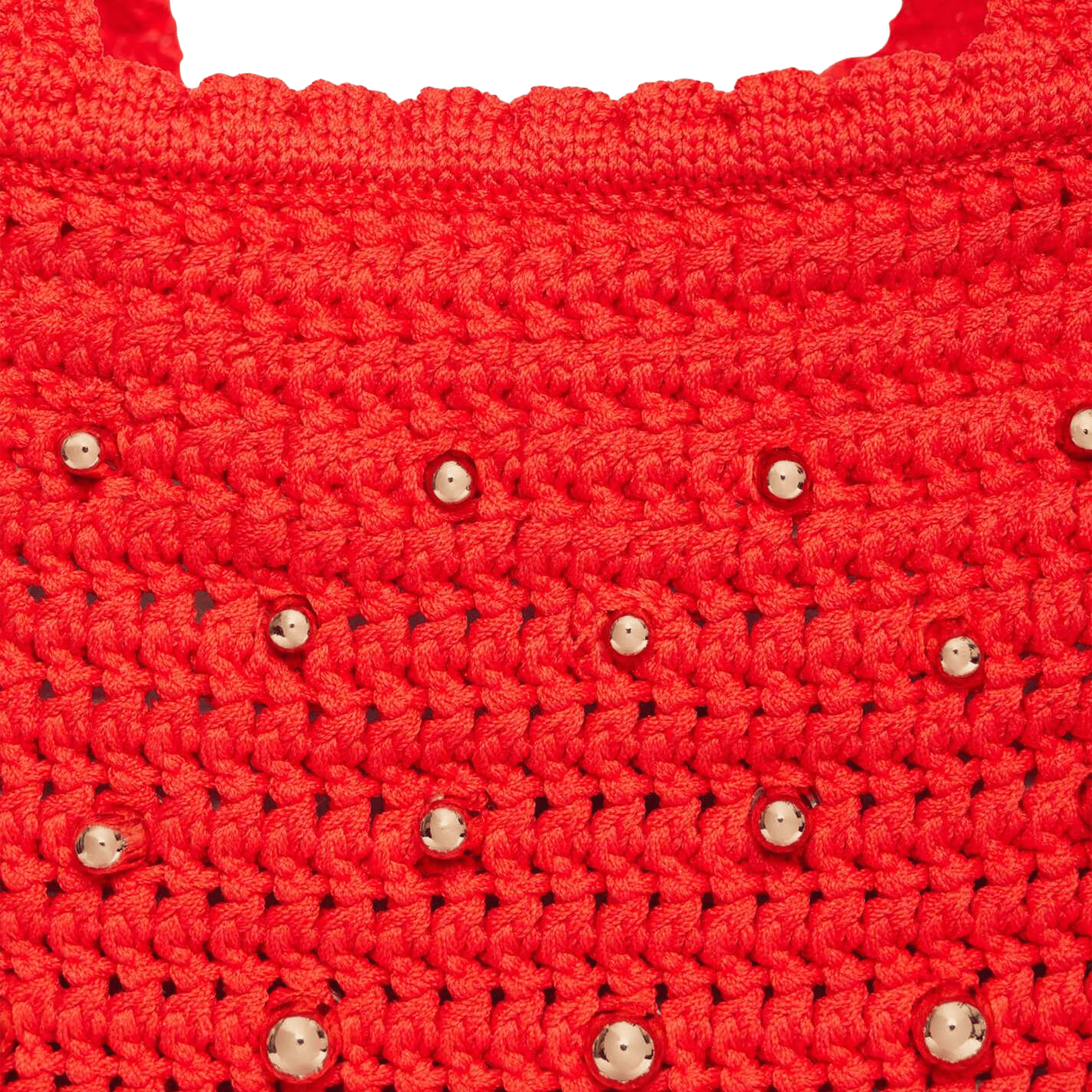 Tas van gehaakt mesh met studs SANDRO Rood