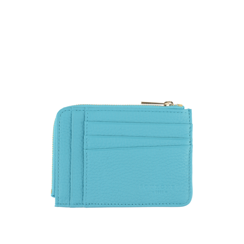 Portefeuille en cuir de vachette Bleu