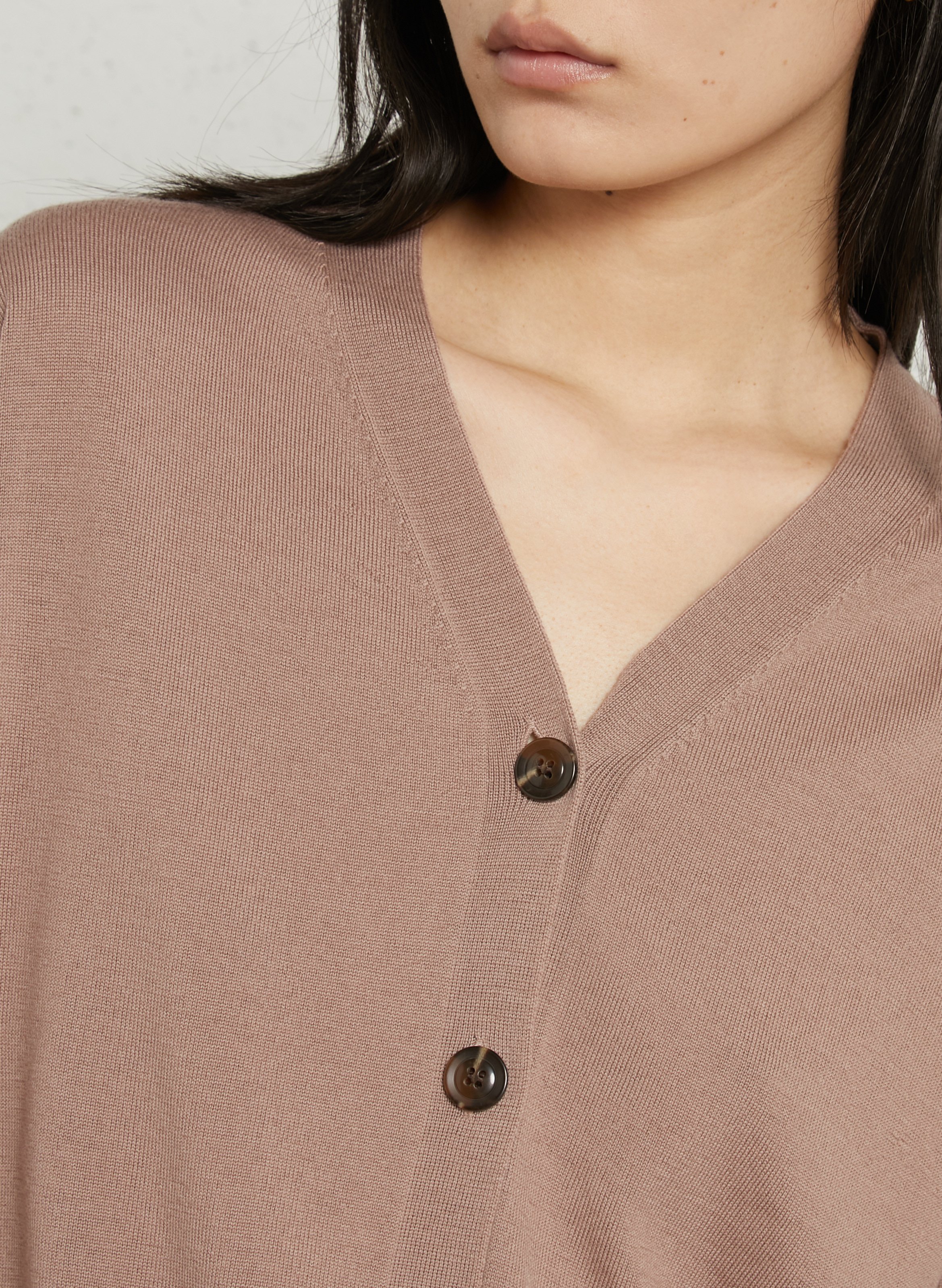 Cardigan à col V en laine  SOEUR Rose