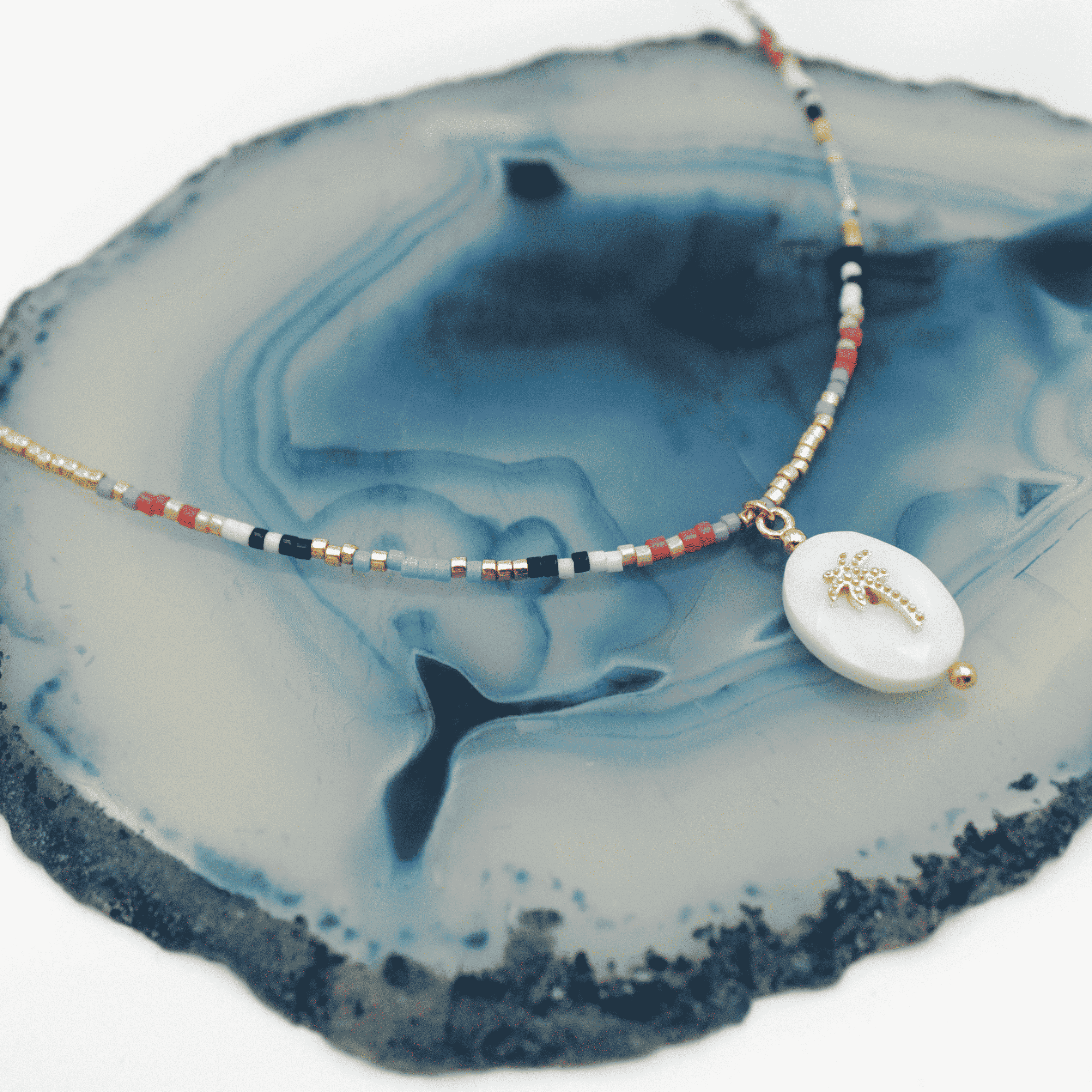 Collier perles palmier - carla L'ATELIER DES DAMES Doré