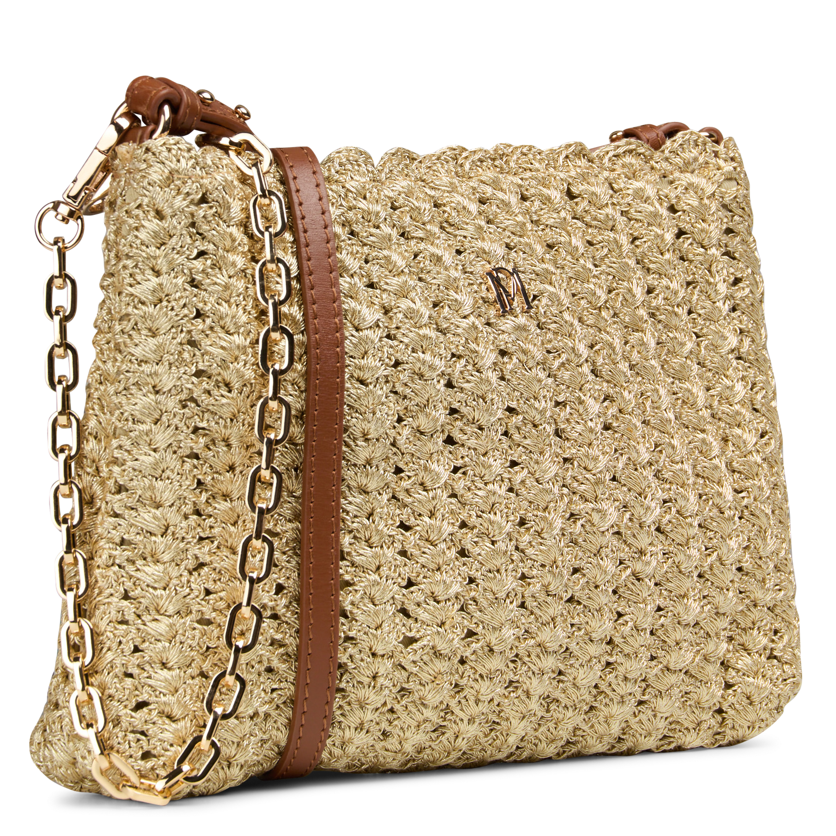 Gehaakte schoudertas PETITE MENDIGOTE Goudkleurig