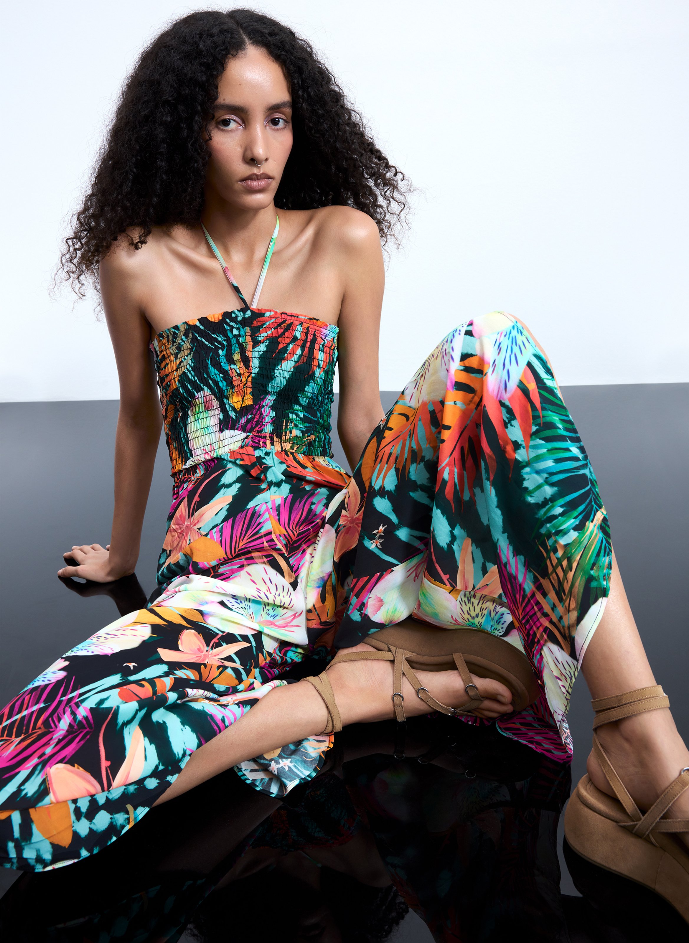 Combinaison imprimée large DESIGUAL Noir