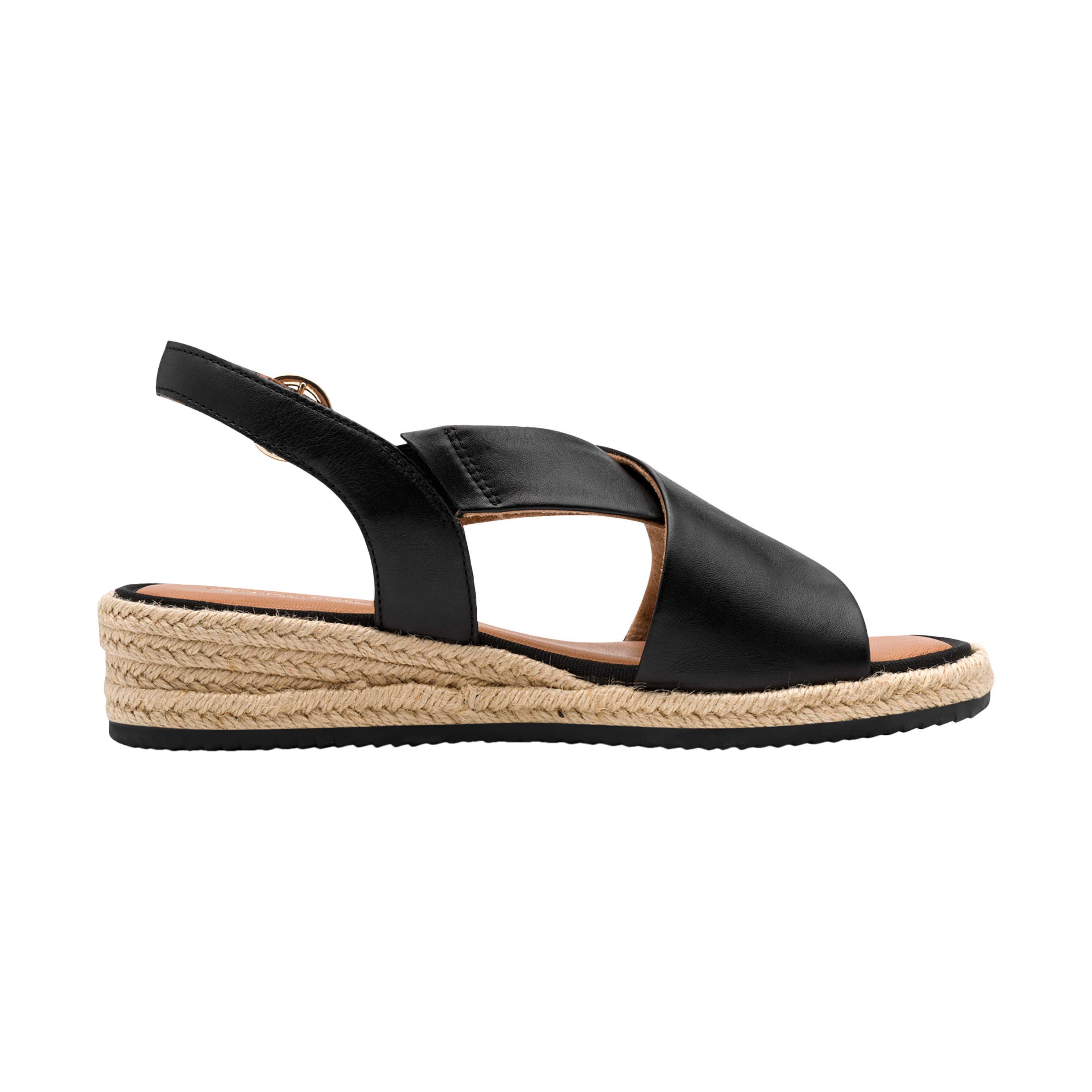 Comfort leather wedge sandals TAMARIS Black