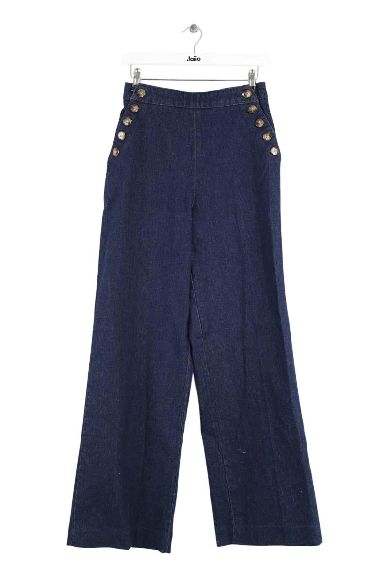 Straight cotton-blend pants SEZANE - Seconde main Blue