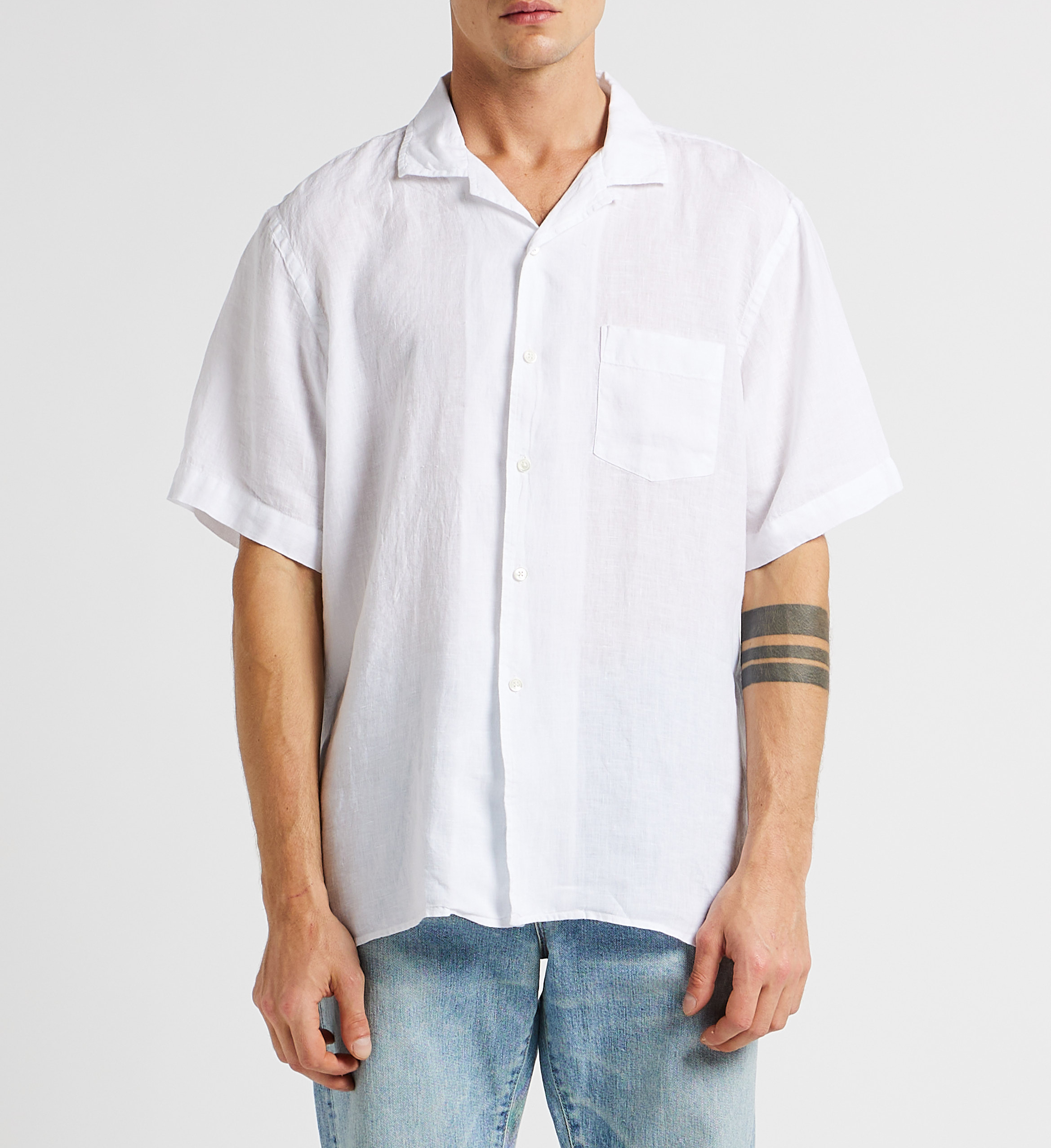 Linen shirt with classic collar HARTFORD White