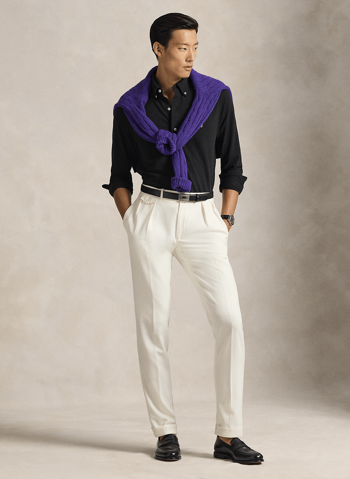 Fitted knit shirt | Black POLO RALPH LAUREN Men