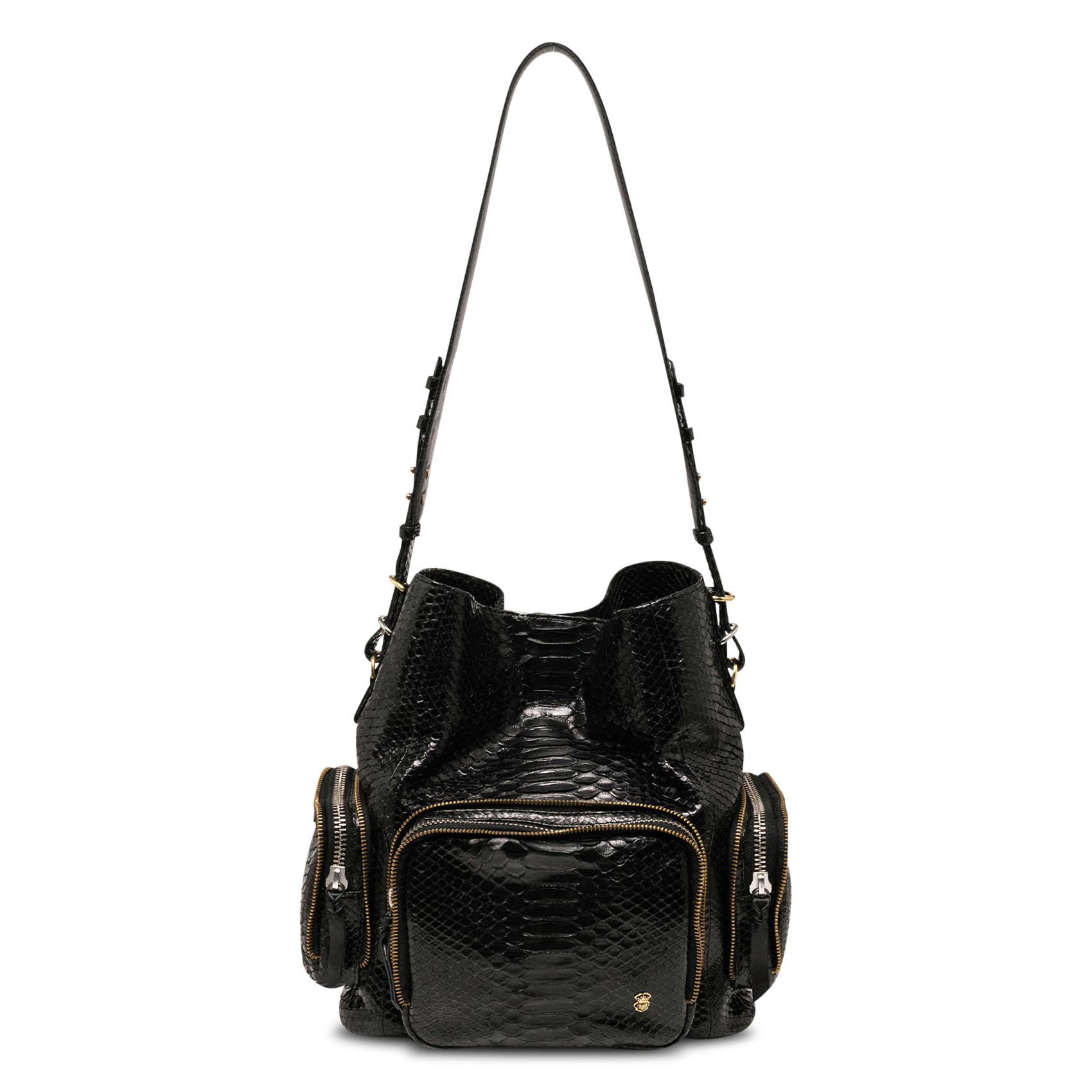 Schlangenleder Eimer Tasche CLARIS VIROT Schwarz