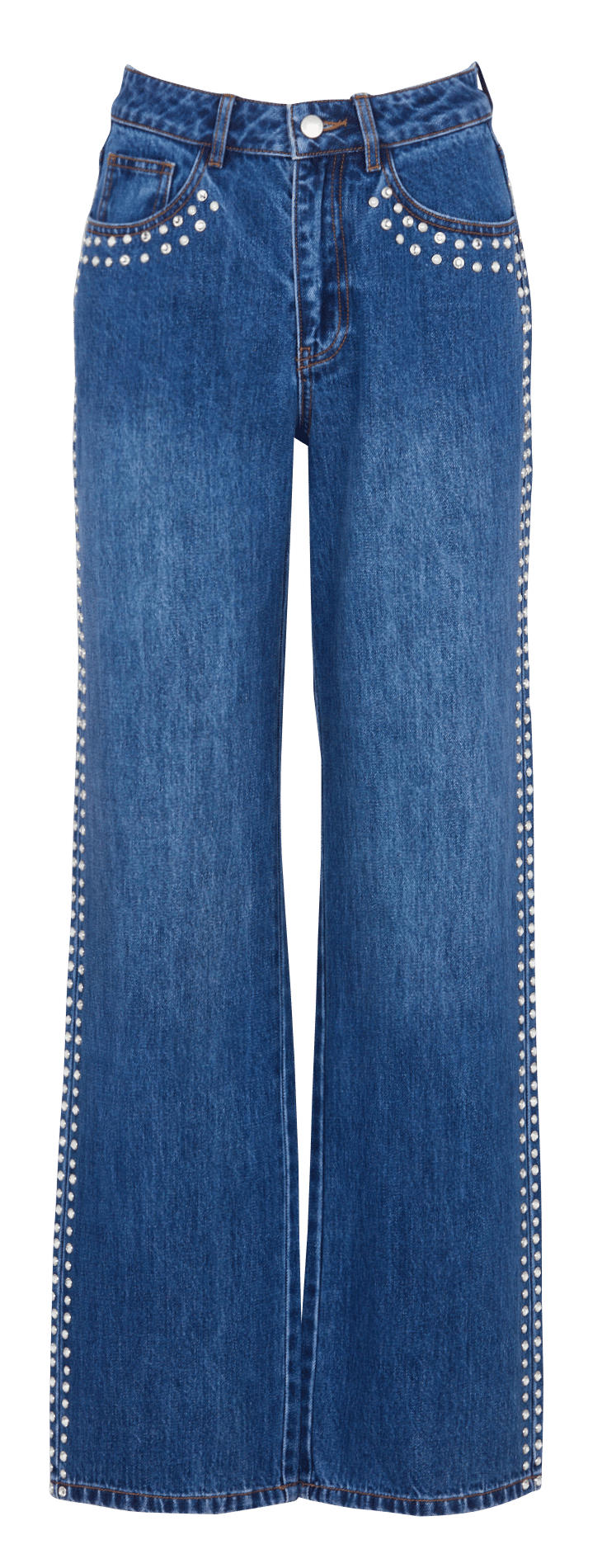 Cotton-blend bell bottom jeans | Blue SUNCOO Women