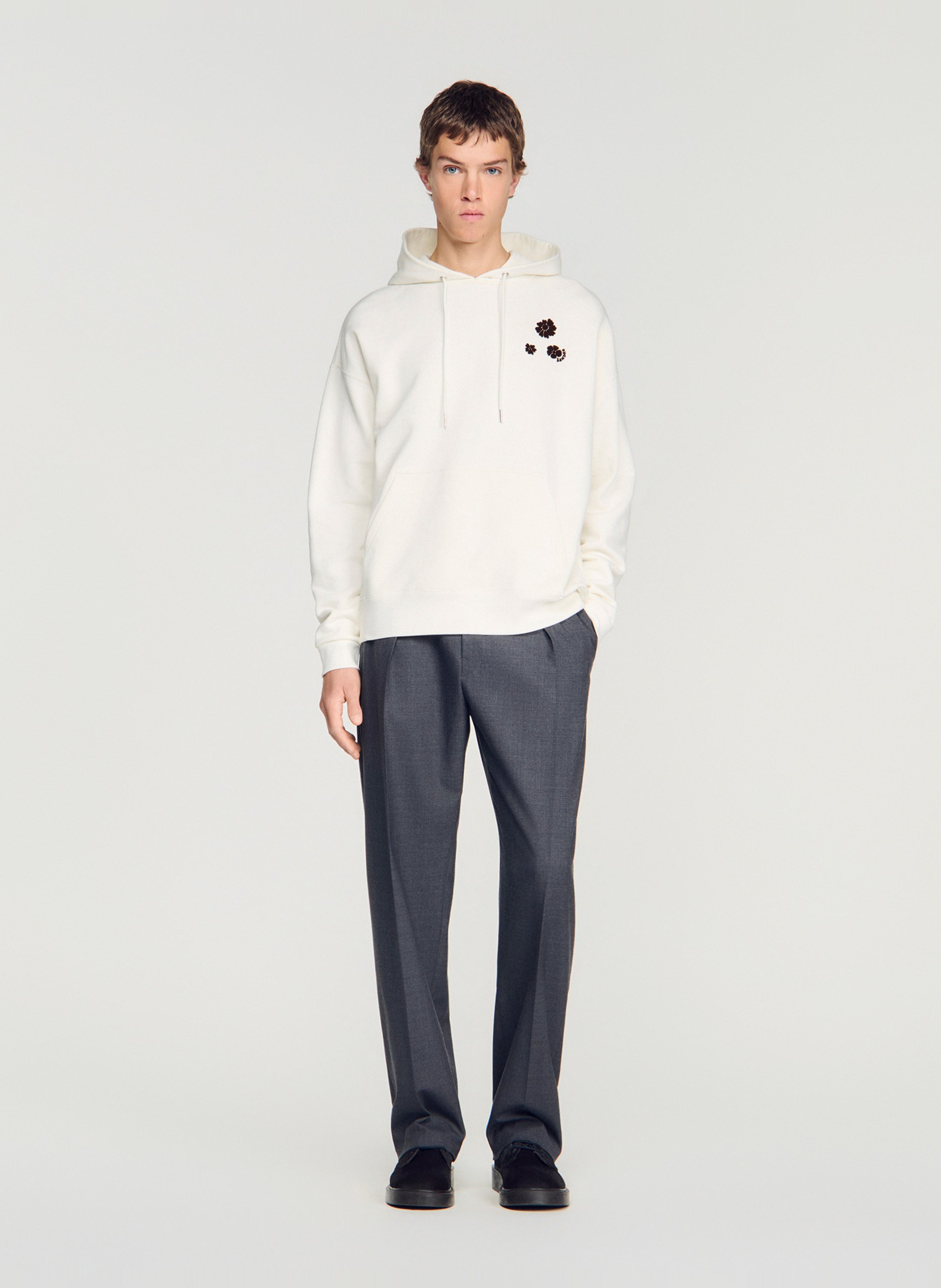 Straight-fit hoodie SANDRO Beige