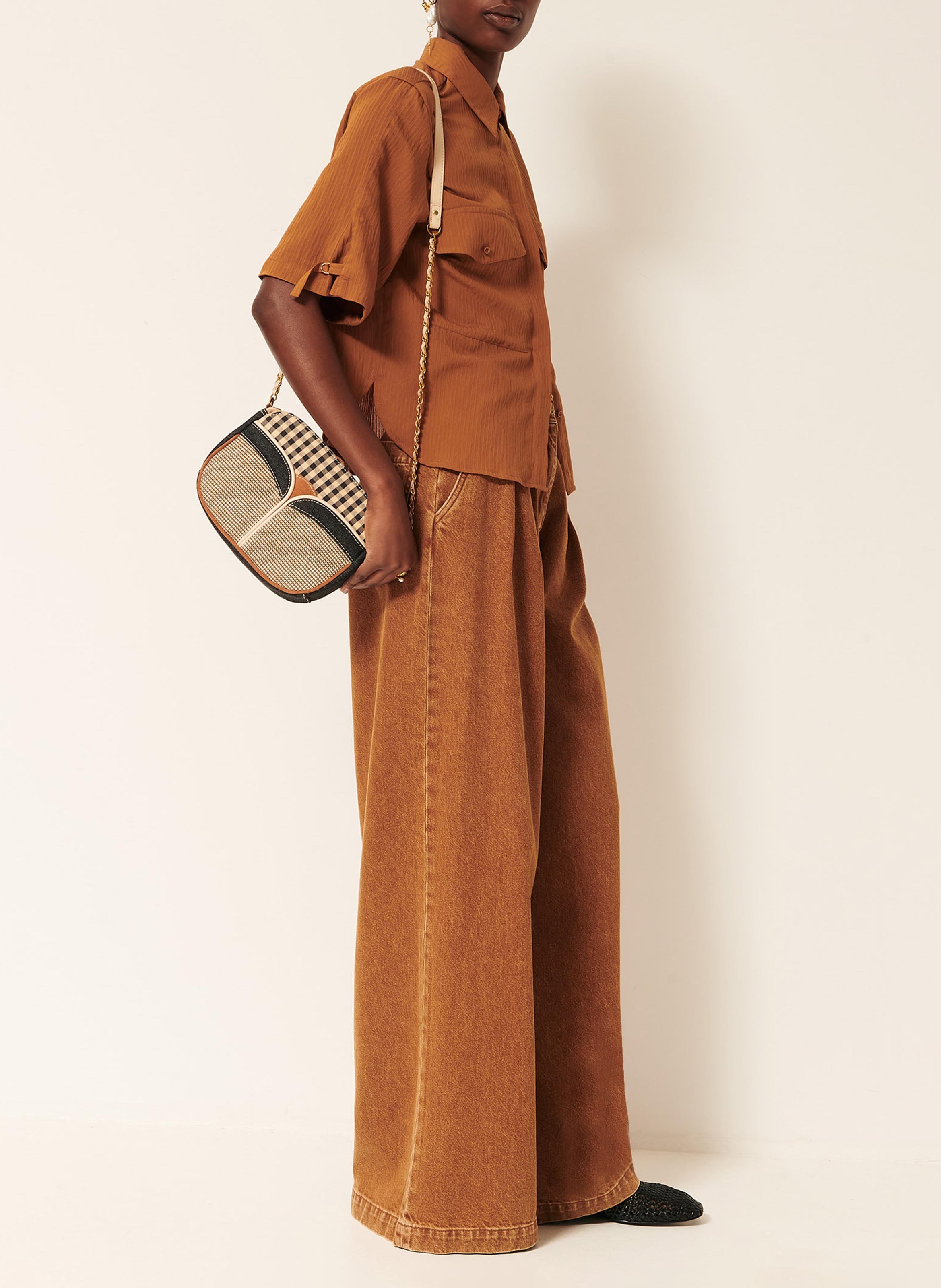 Chemise ample col classique SESSUN Marron
