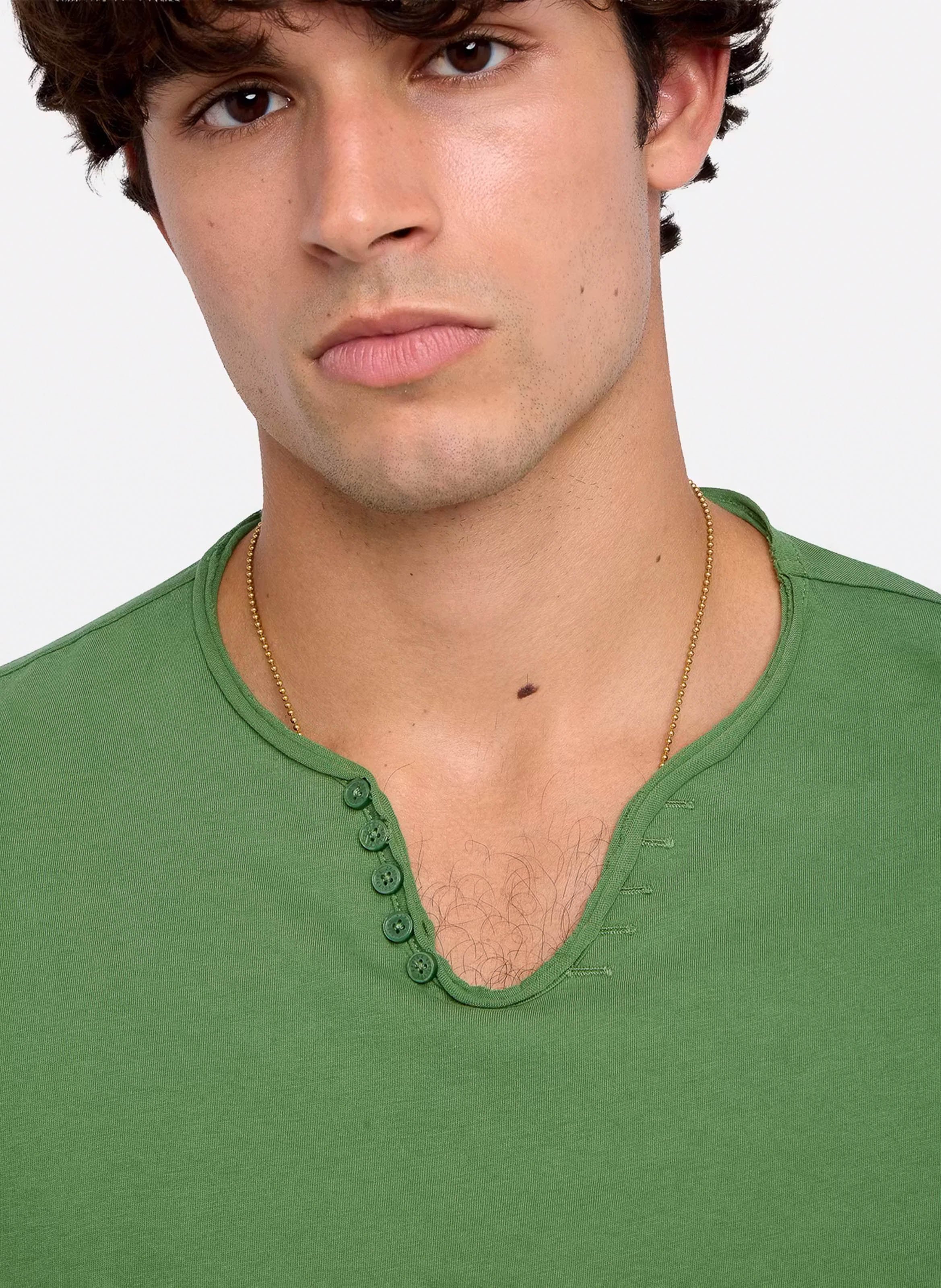Camiseta de algodón con cuello tunecino ZADIG&VOLTAIRE Verde