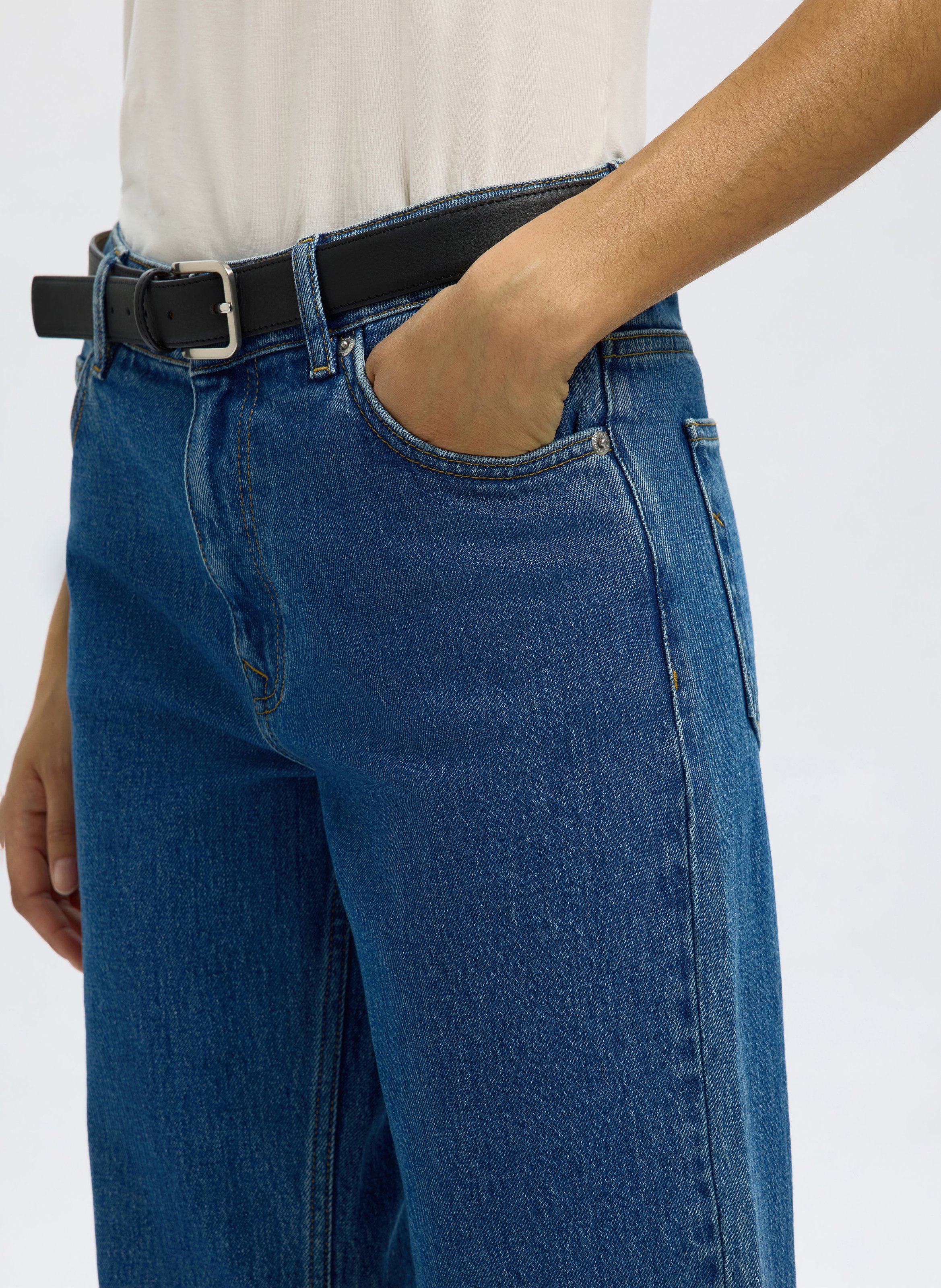Straight Cut Jeans aus Bio-Baumwoll-Mix SELECTED Blau