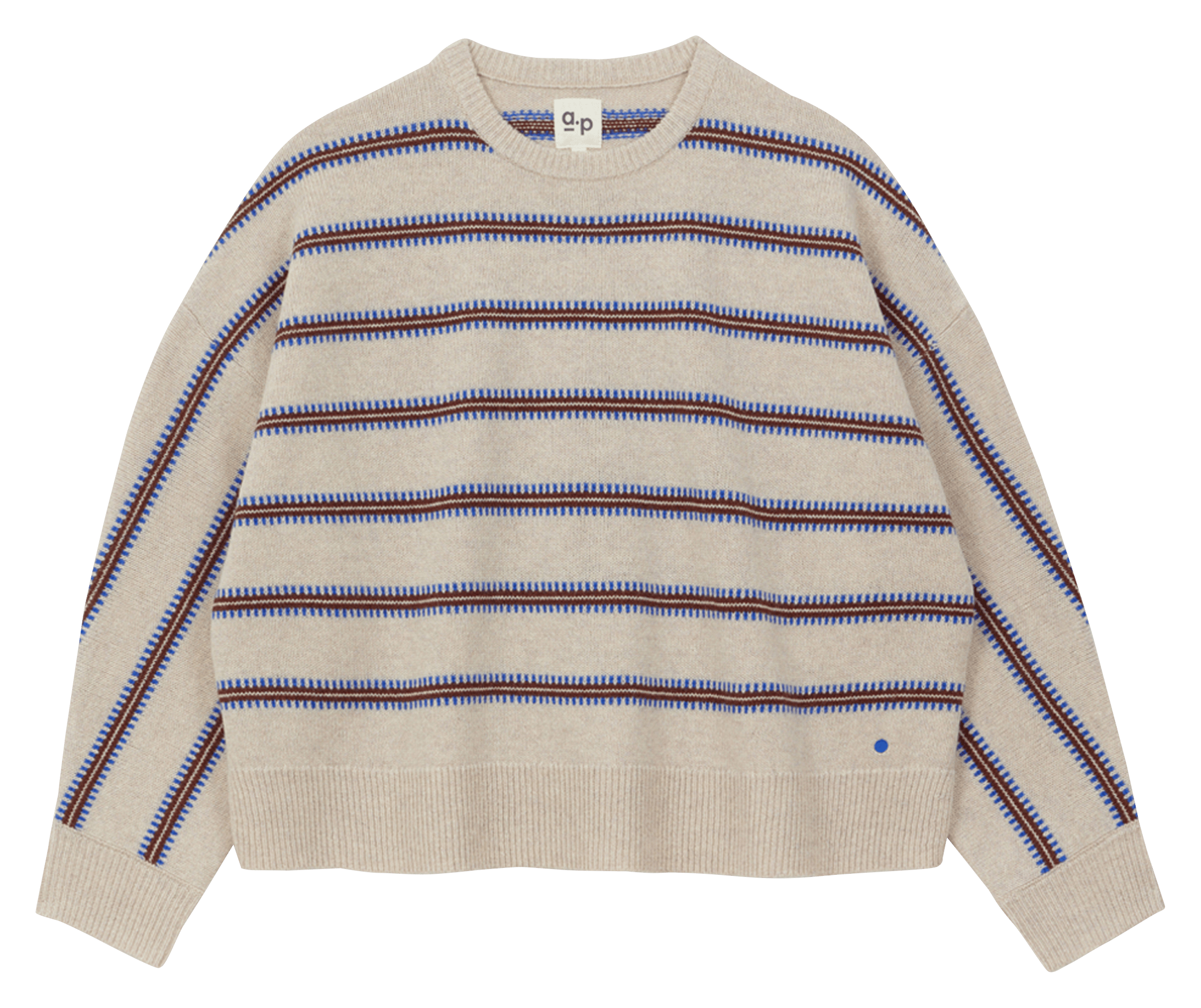 Round neck striped sweater A.P Beige