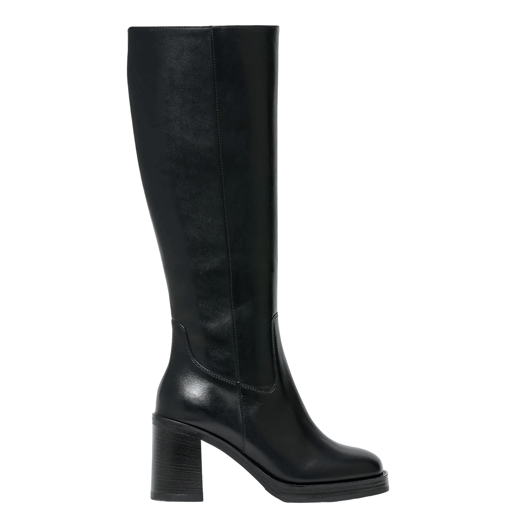 High-top heeled leather boots BOCAGE Black