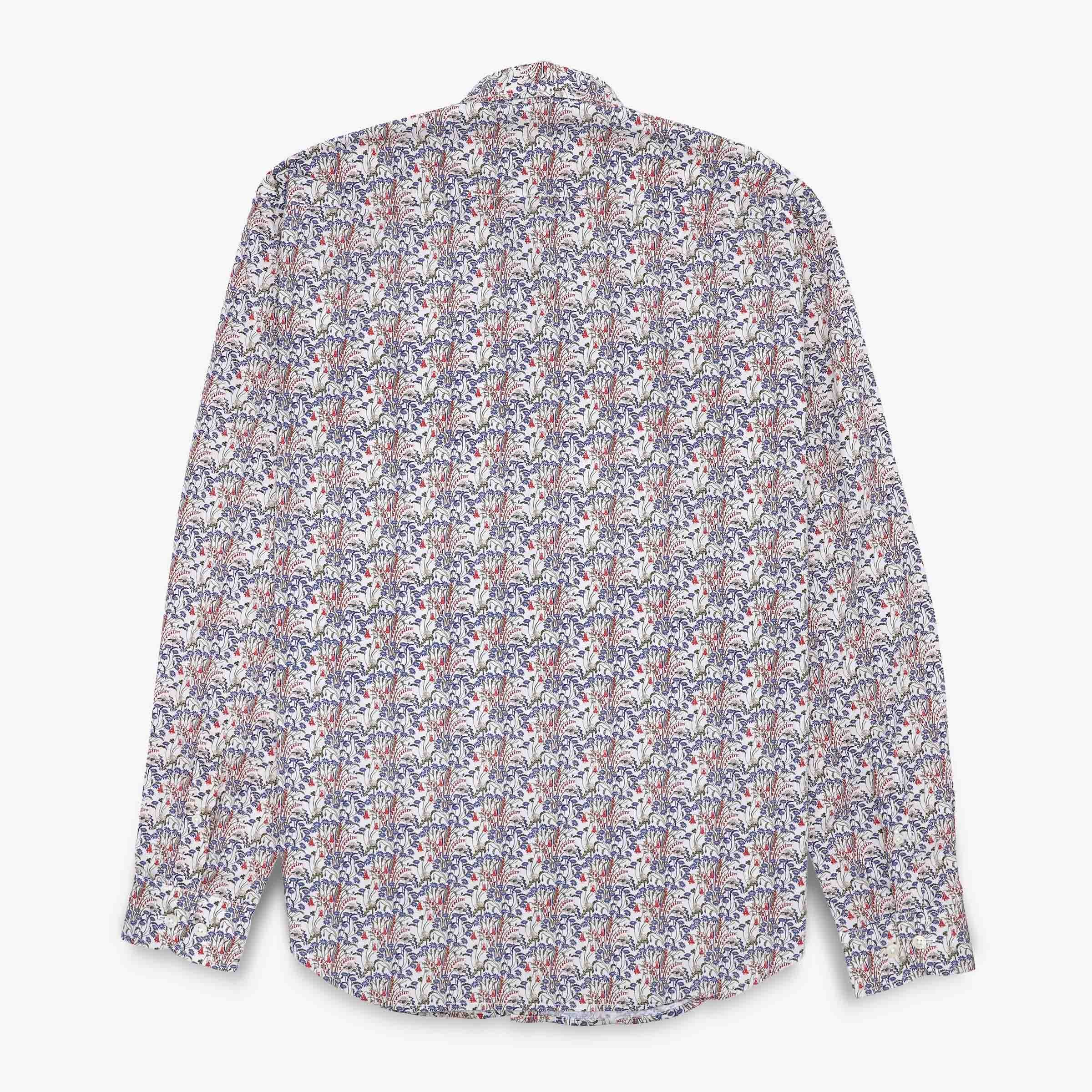 Chemise manches longues brodée en coton SERGE BLANCO Bleu