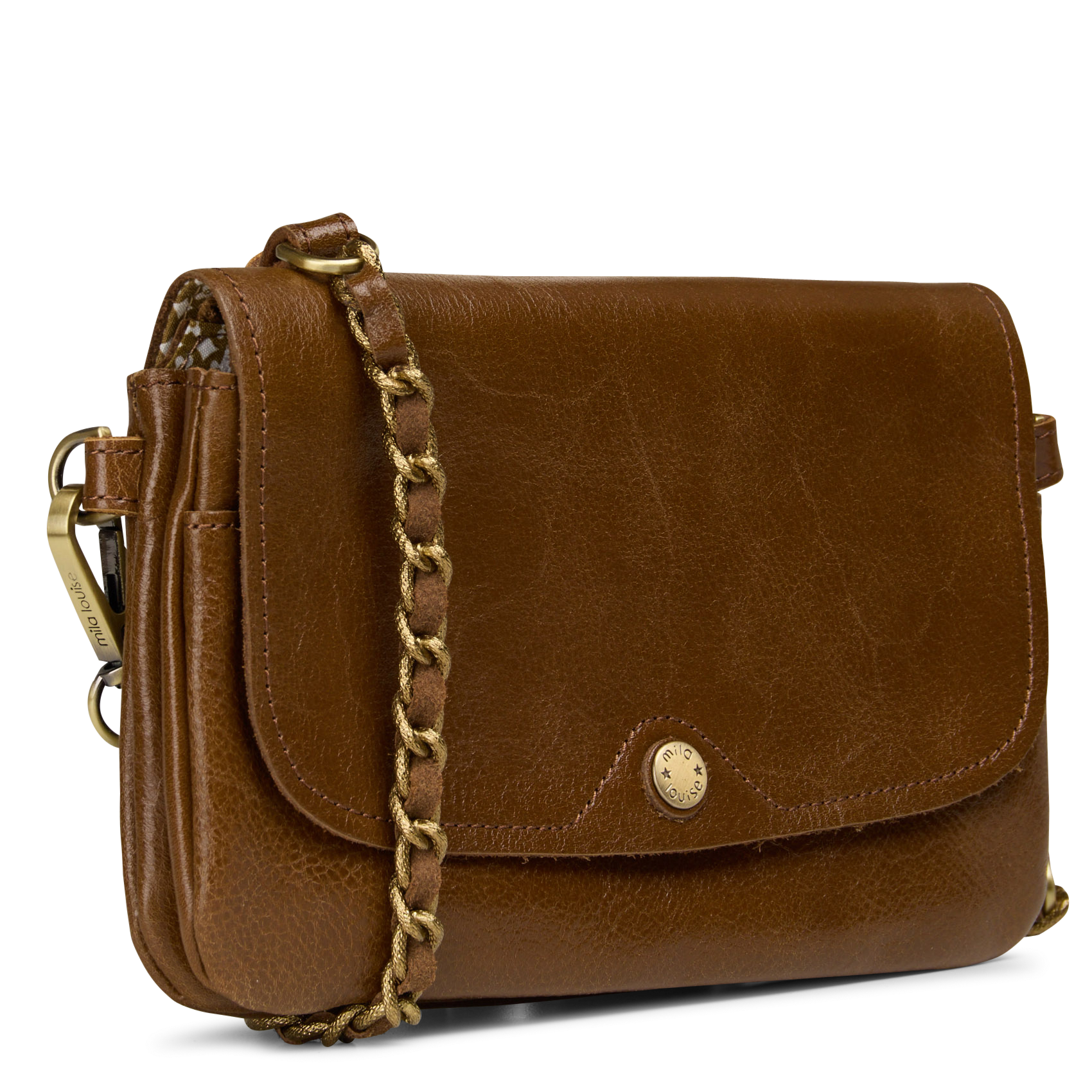 Umhängetasche aus Leder MILA LOUISE Beige